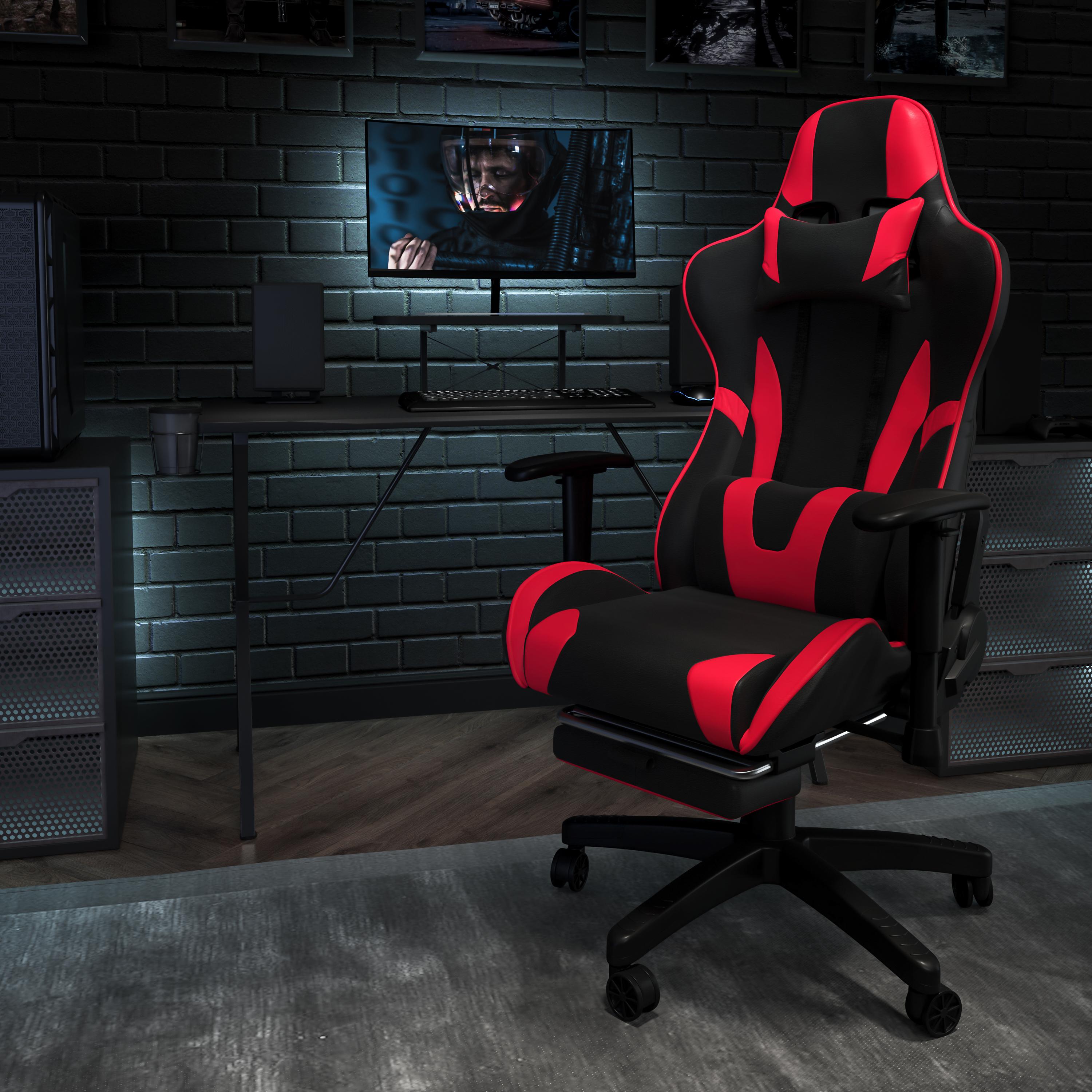 3000x3000 Flash Furniture Black Gaming Desk And Red Black Footrest Reclining Gaming Chair Set