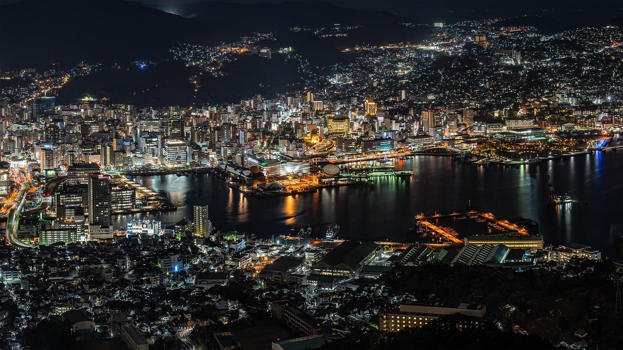 1280x720 Night View Nagasaki Port photo