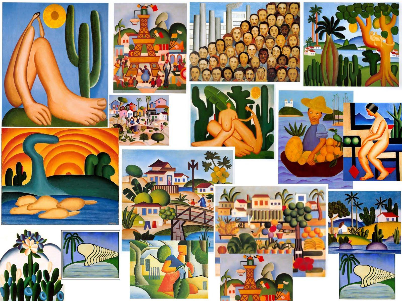 1600x1200 montagem com obras de Tarsila do Amaral