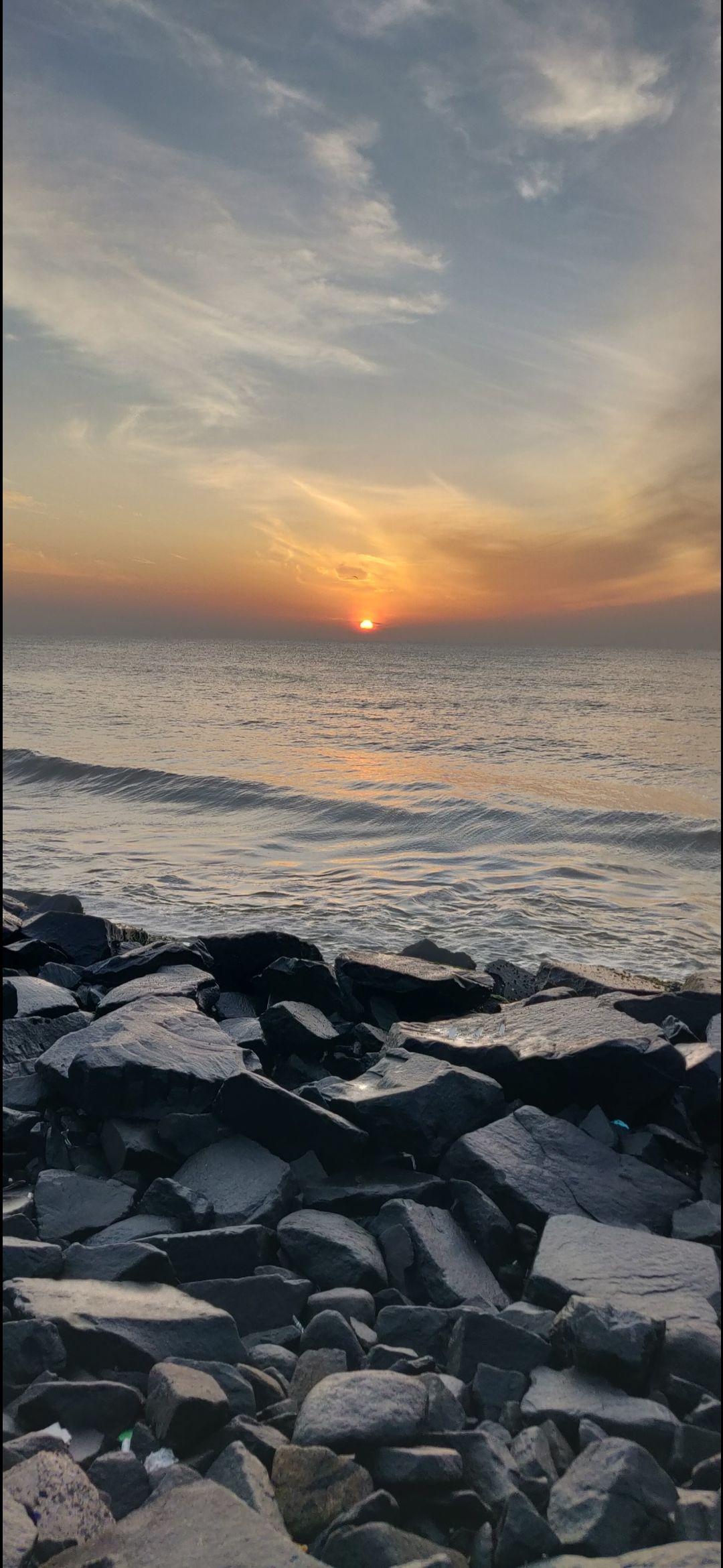 1080x2340 Rock beach, Pondicherry, India no