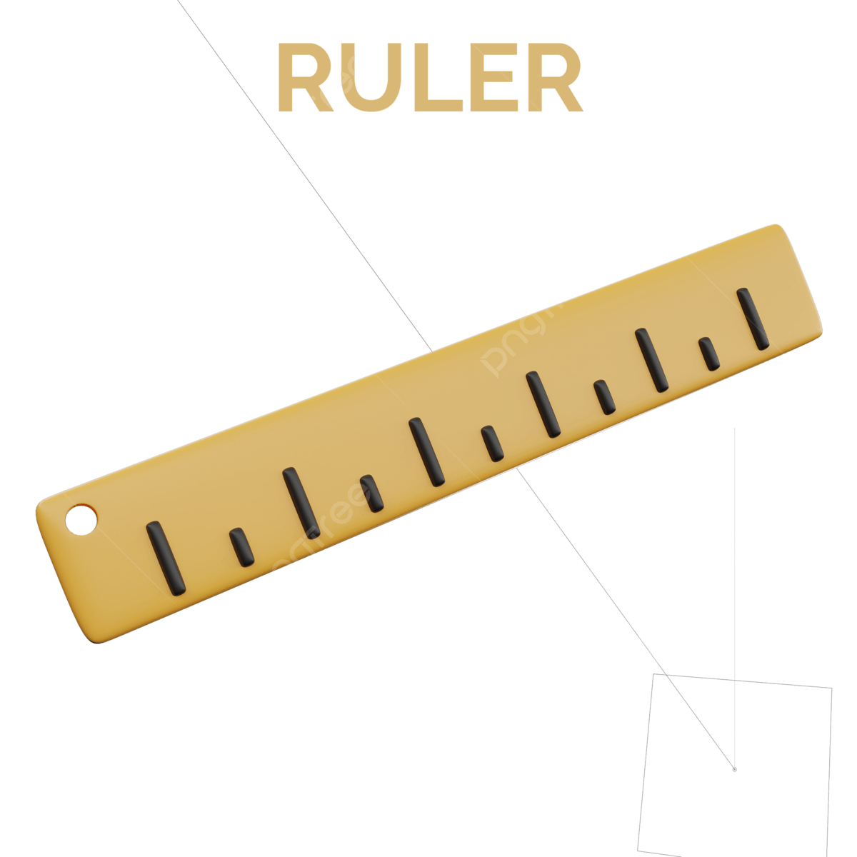 1200x1200 3D Ruler PNG Transparent Image Free