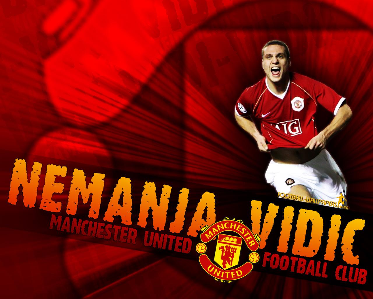1280x1024 Nemanja Vidic (19). Manchester United