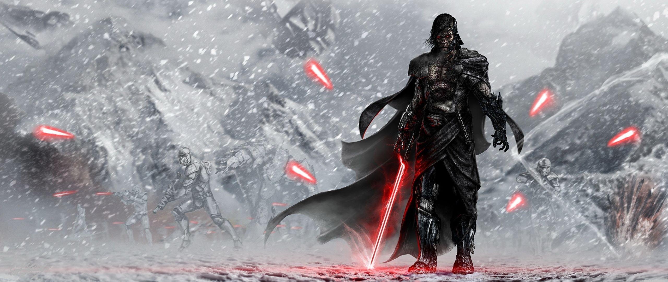 2560x1080 Wallpaper Star Wars: The Force Awakens Swords Warriors 2560x1080