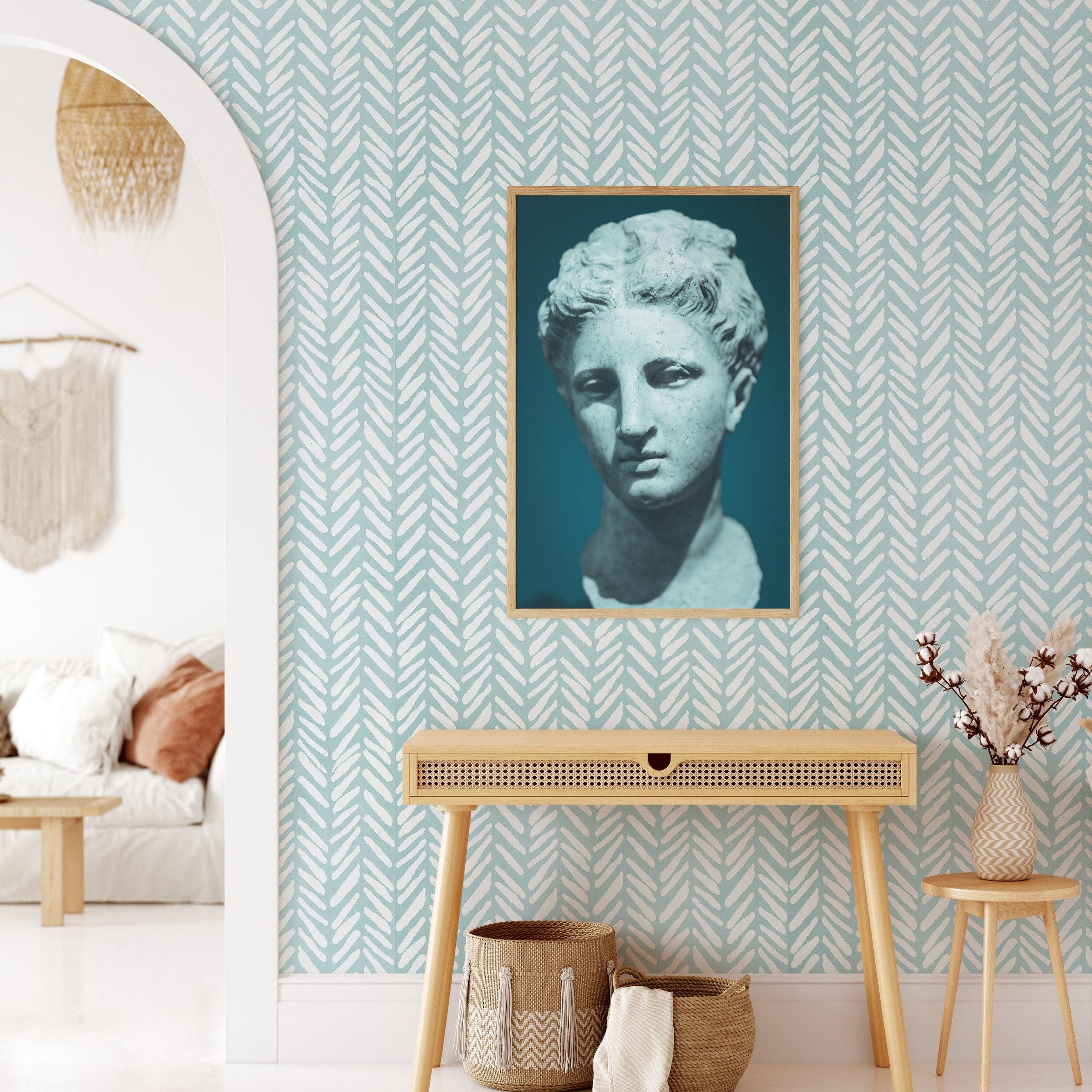 2666x2666 Light Blue Herringbone Pastel Wallpaper