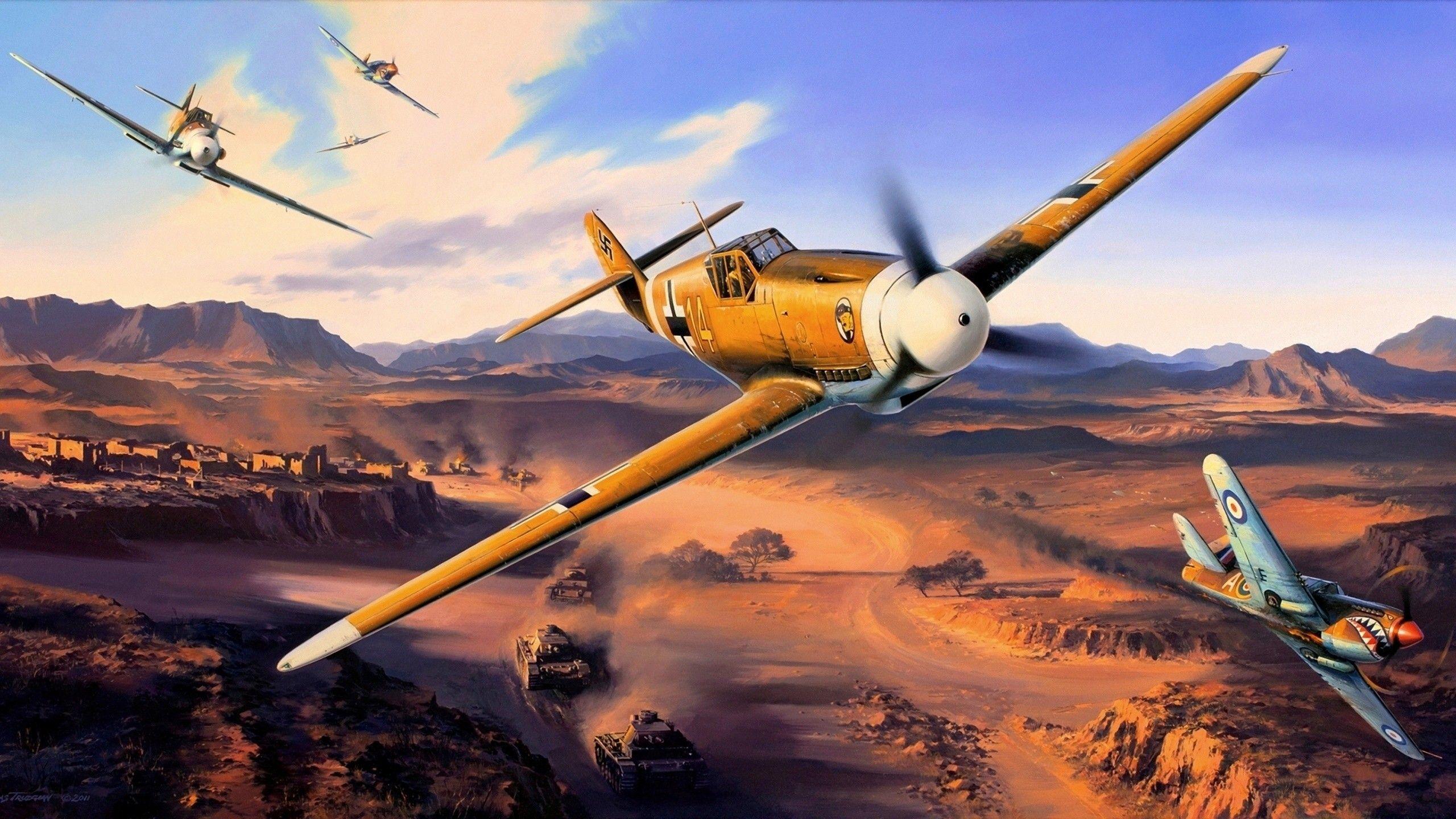 2560x1440 WW2 Airplane Wallpaper