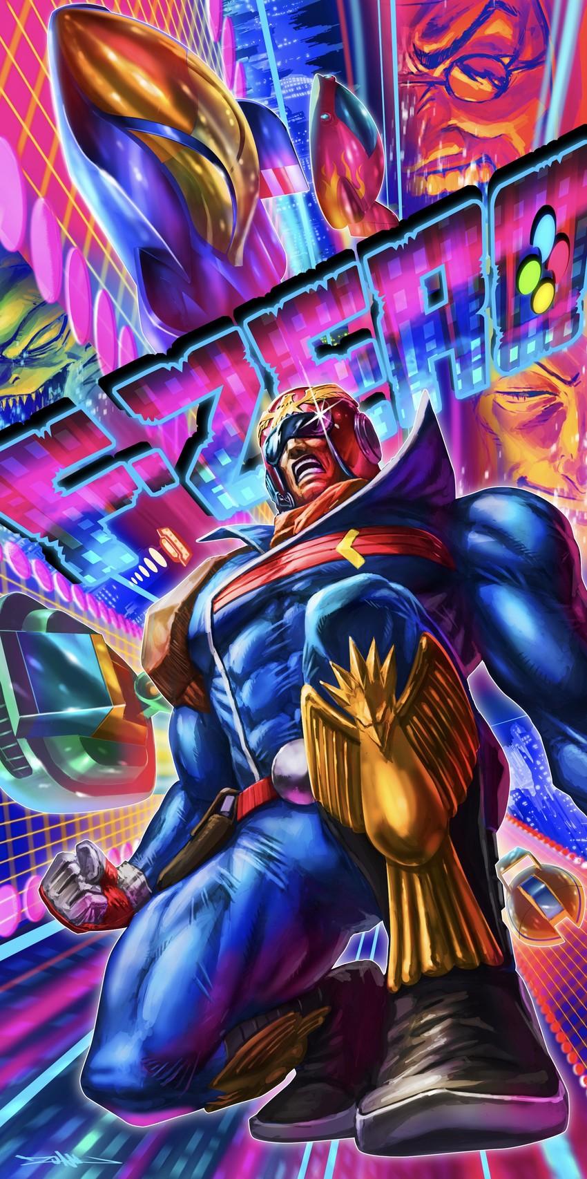 850x1706 captain falcon, blue falcon, golden fox