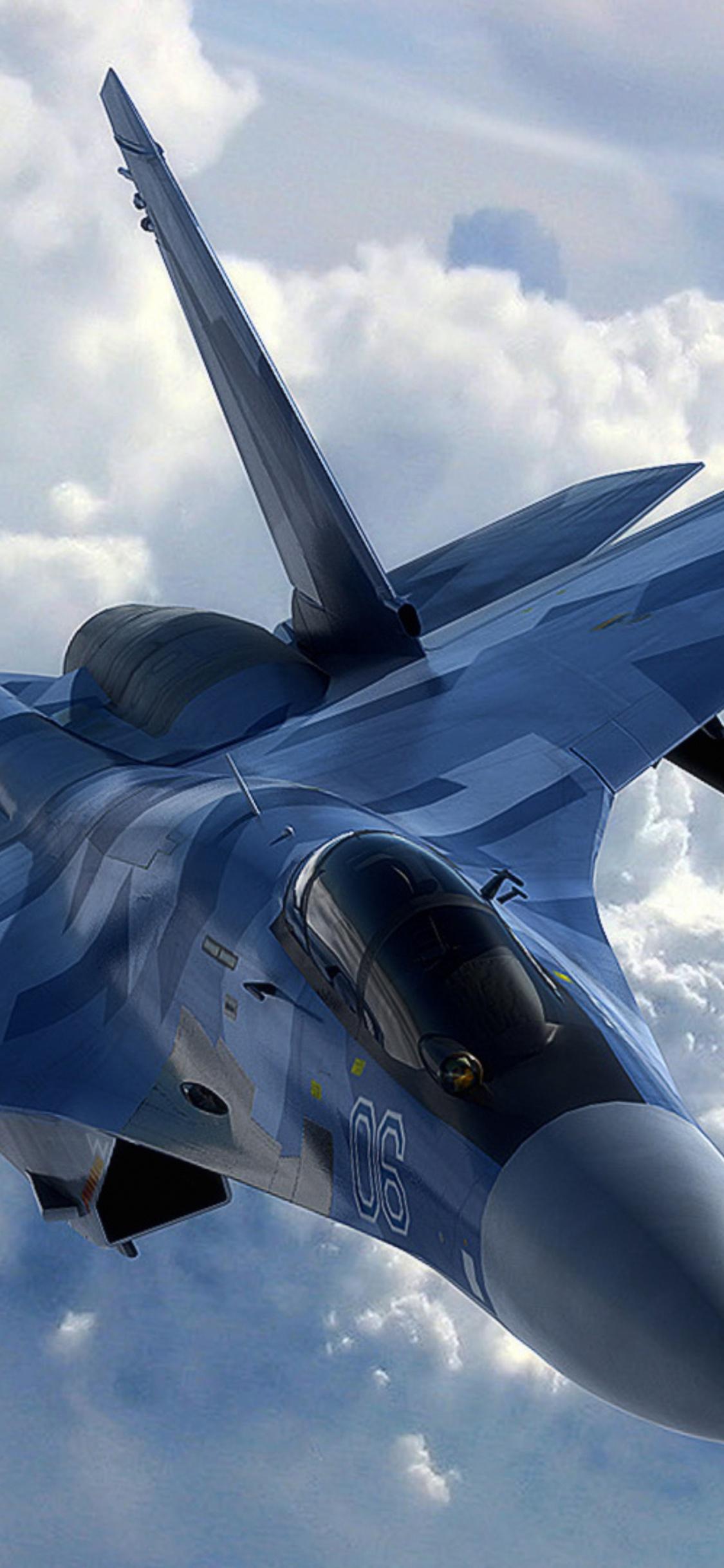 1125x2436 Sukhoi su 57 Wallpaper for IPhone X / XS [Super Retina HD]