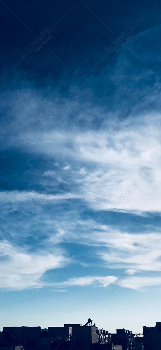 650x1407 Blue Sky And White Clouds Mobile Phone