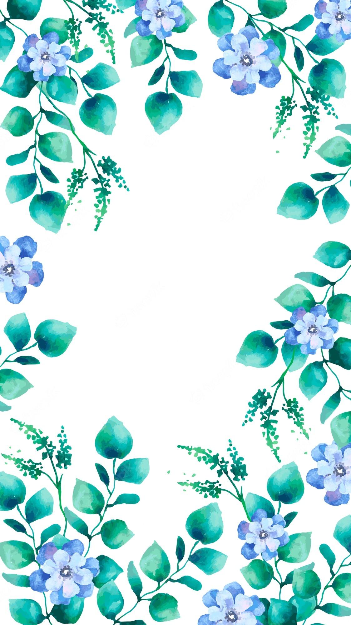 1124x2000 Watercolor floral mobile screen wallpaper