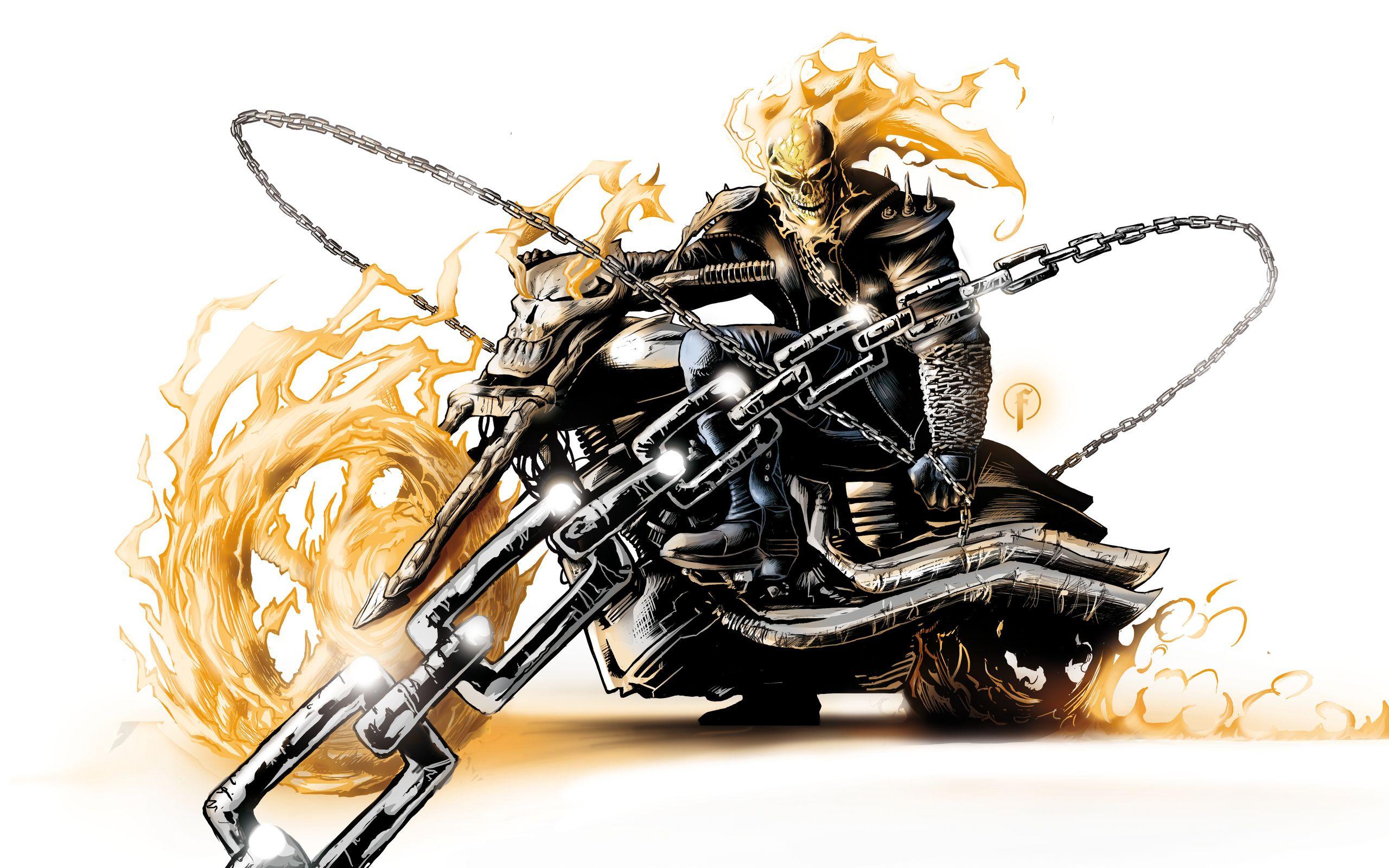 2560x1600 Fire Motorcycle. Ghost rider marvel