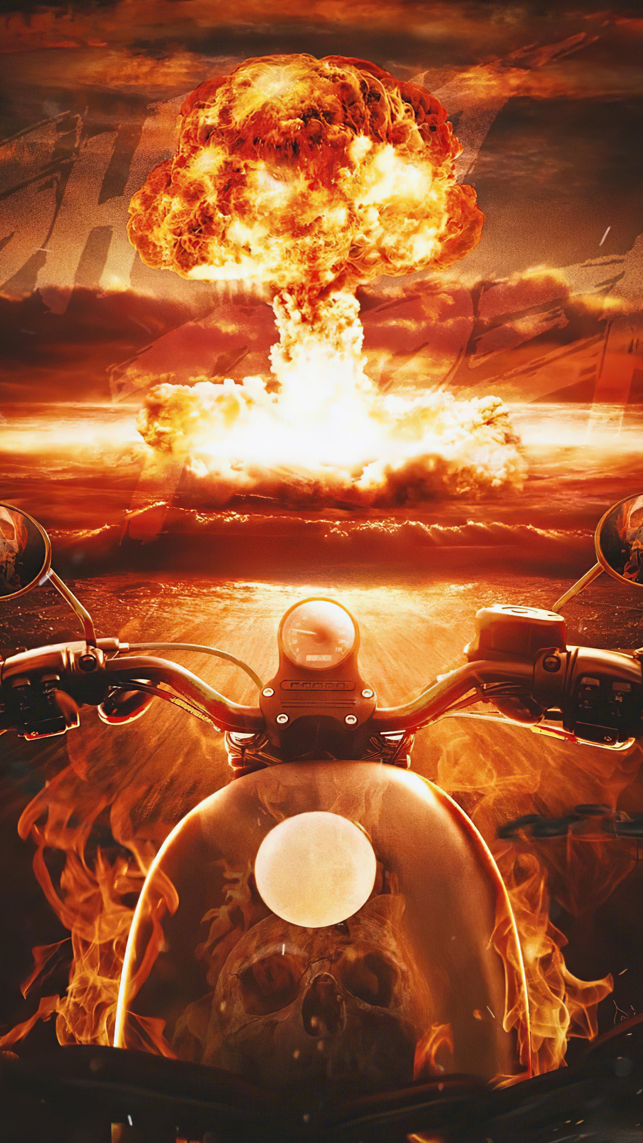 2160x3840 ghost rider, bike, superheroes