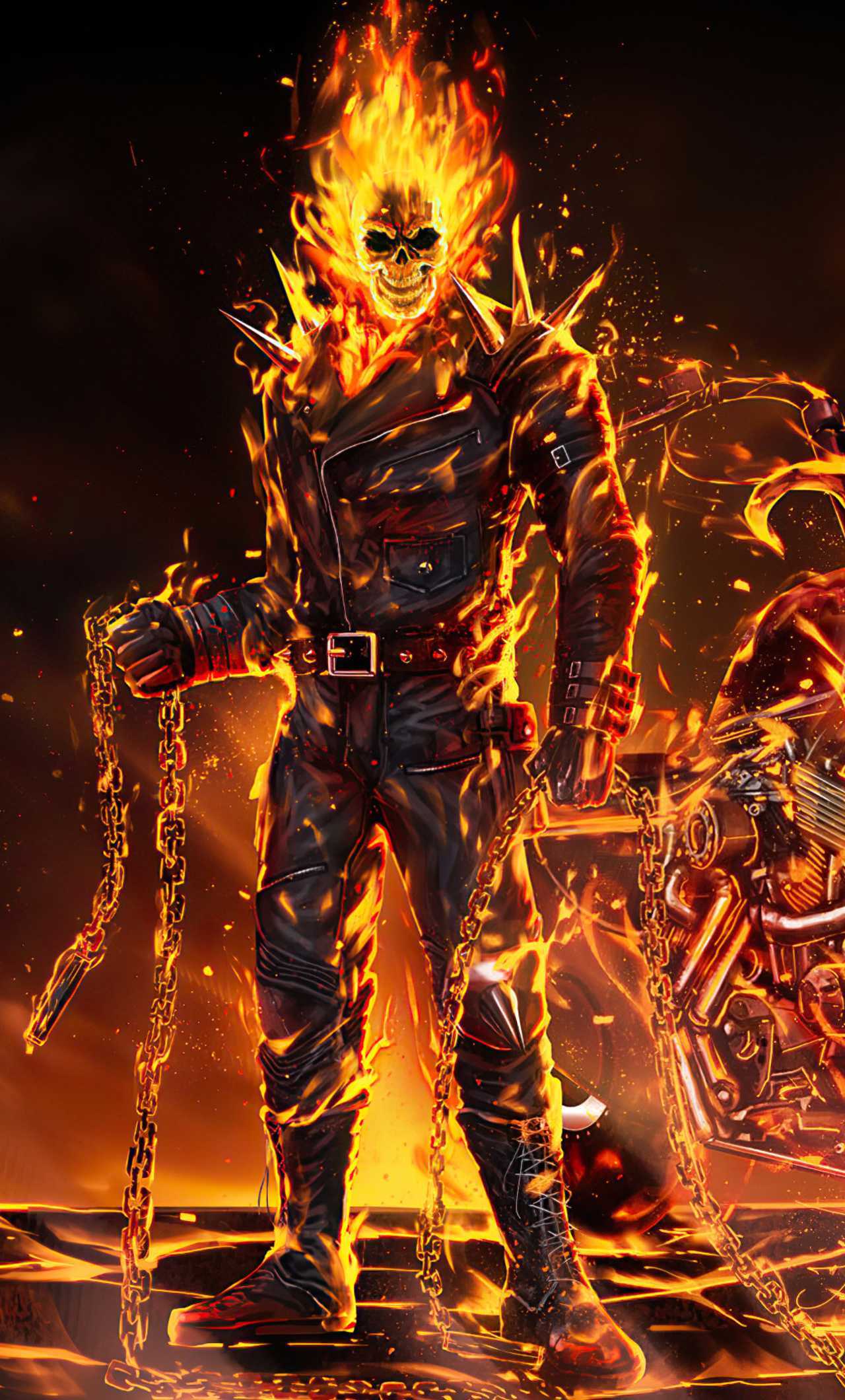 1280x2120 Ghost Rider Wallpaper