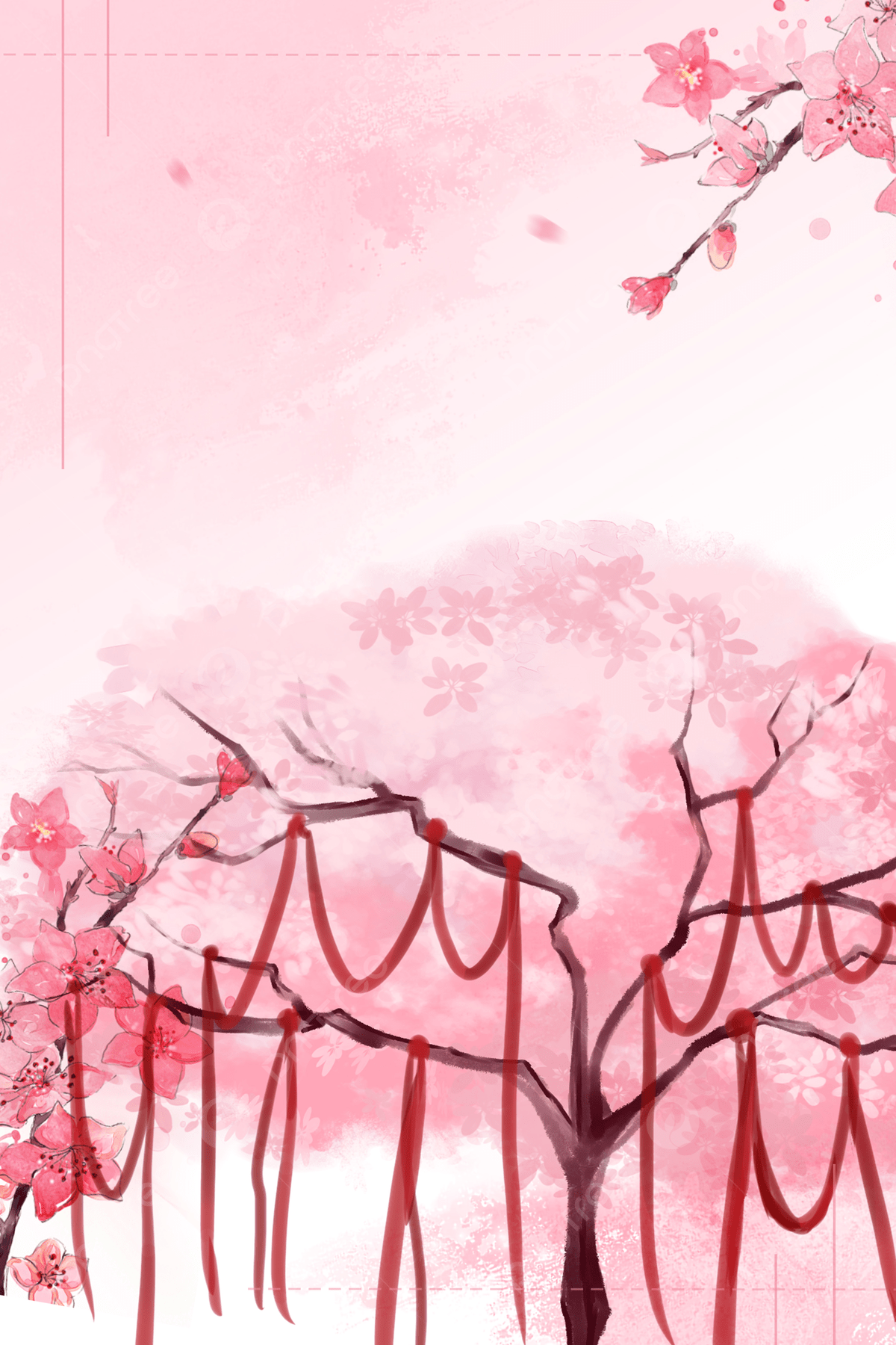 1200x1800 Beautiful Peach Tree Silk Band