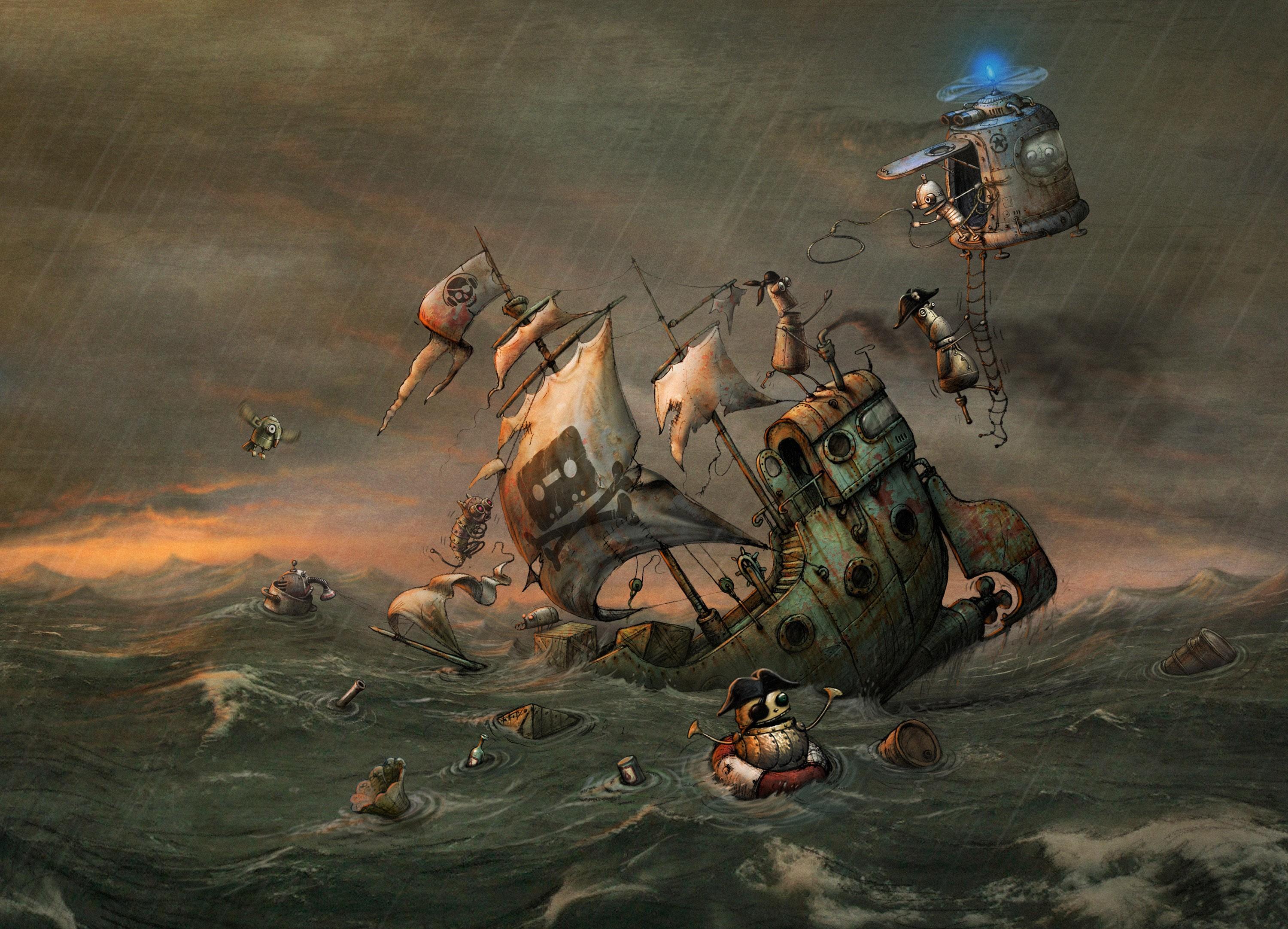 3000x2163 Free download Steampunk Machinarium