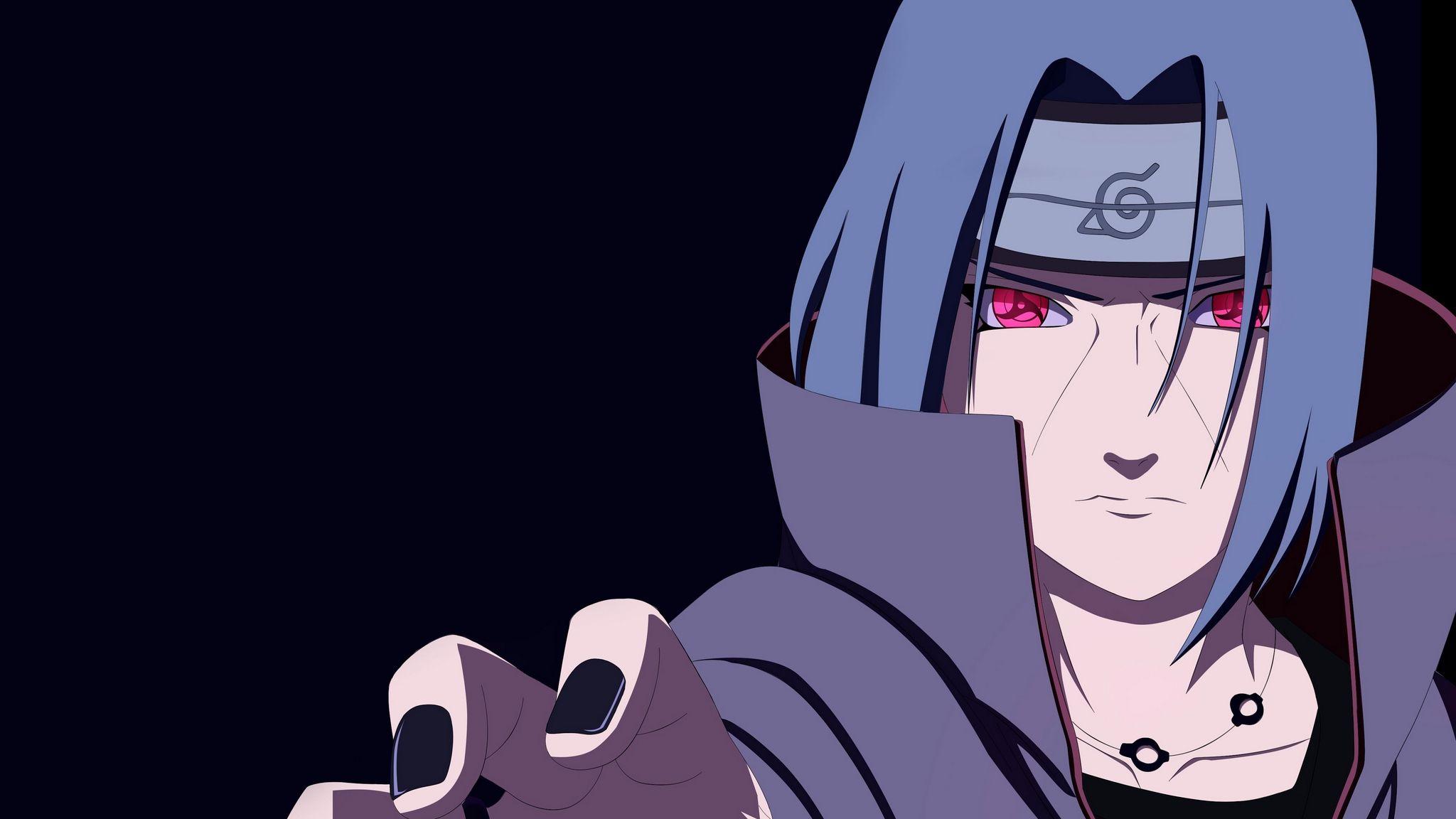 2048x1152 Download wallpaper 2048x1152 naruto, uchiha itachi