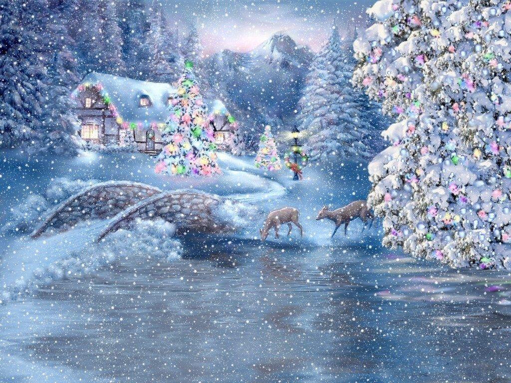1024x768 Pretty Christmas Wallpaper