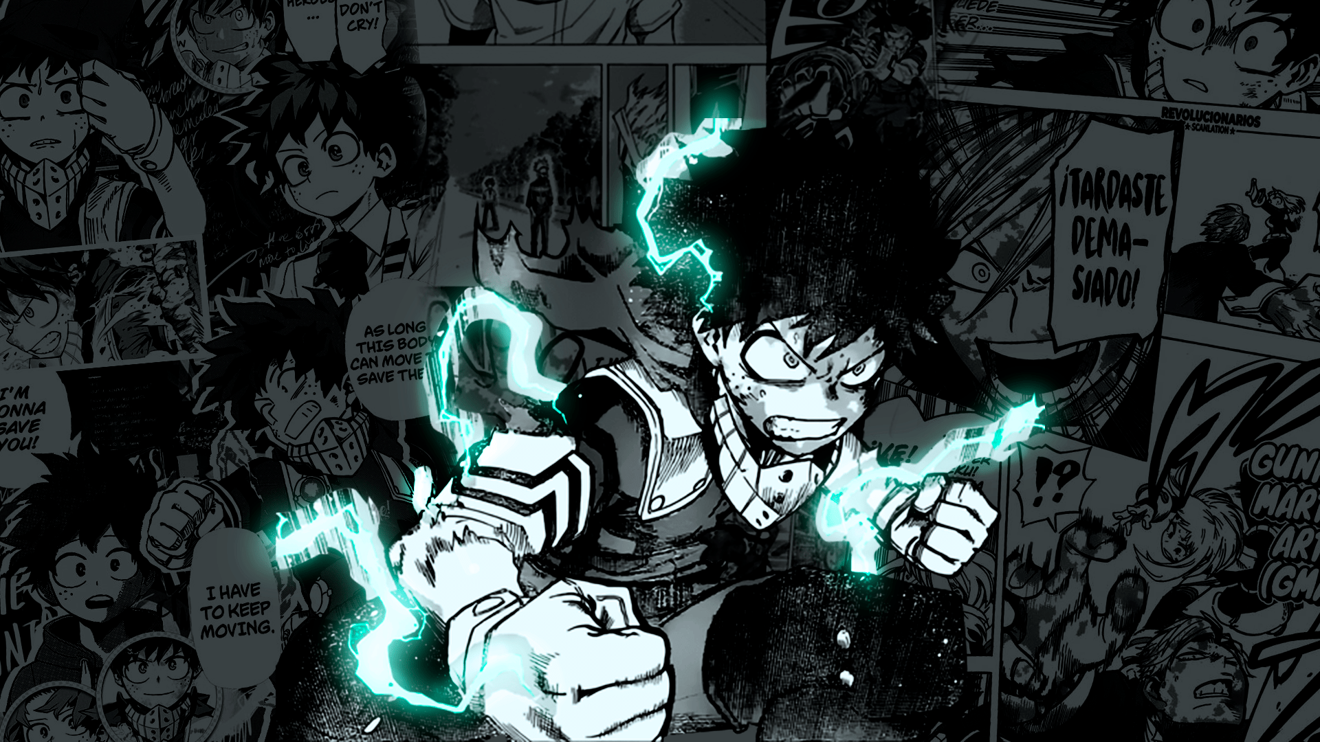 1920x1080 Anime Boys Neon Manga Deku Midoriya