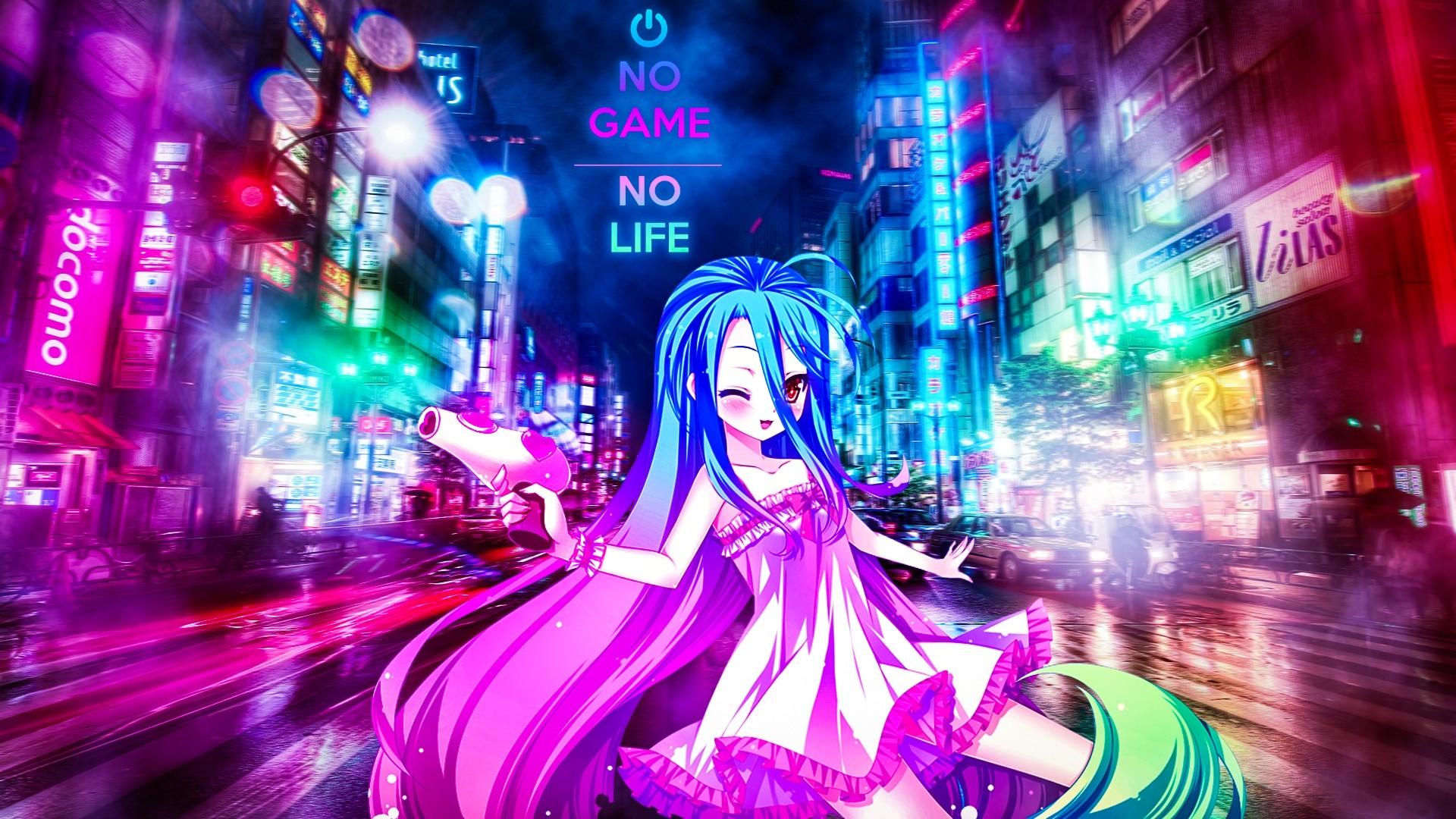 1920x1080 Anime Night Neon Wallpaper