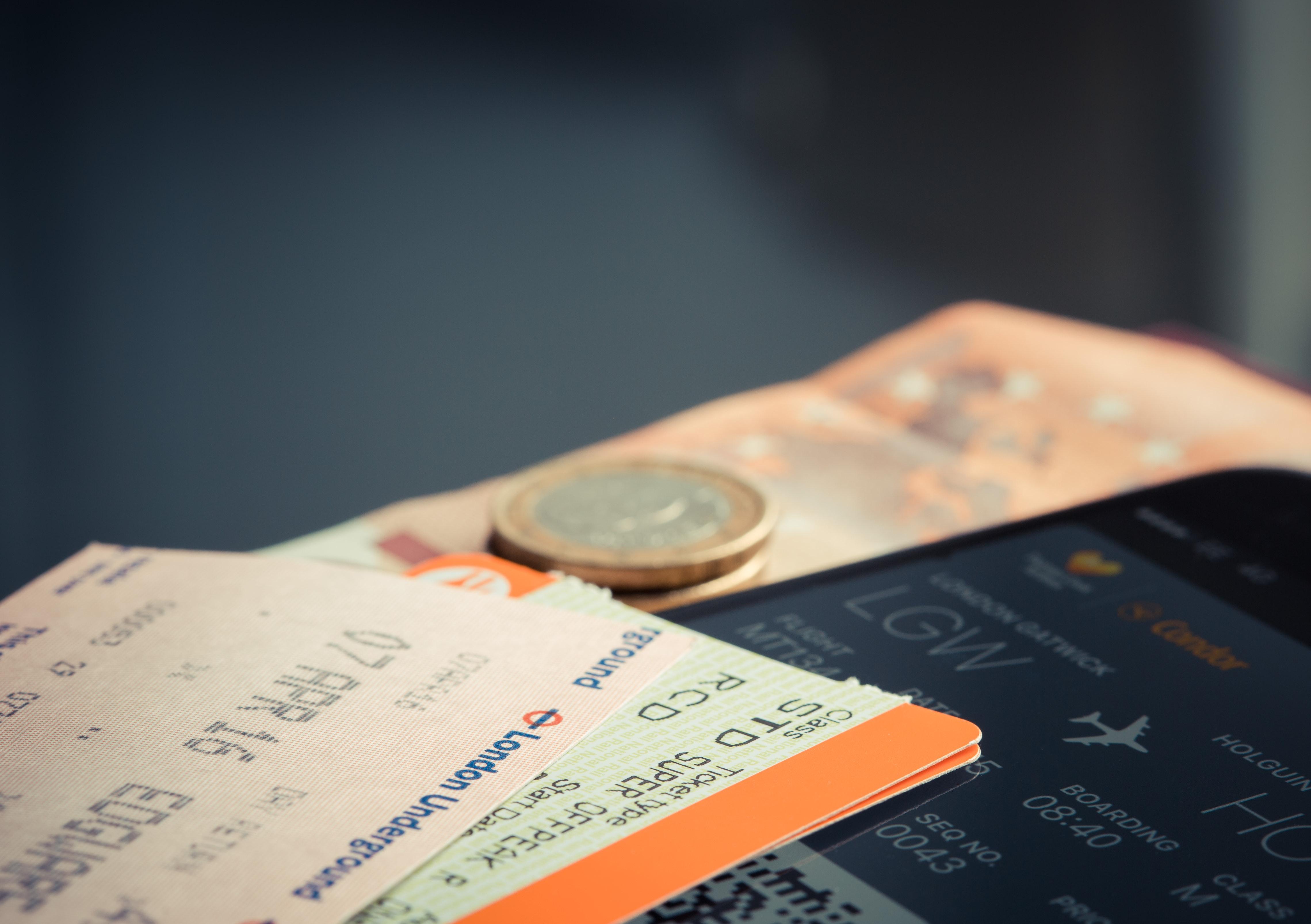 4558x3211 Orange and Green Label Airplane Ticket