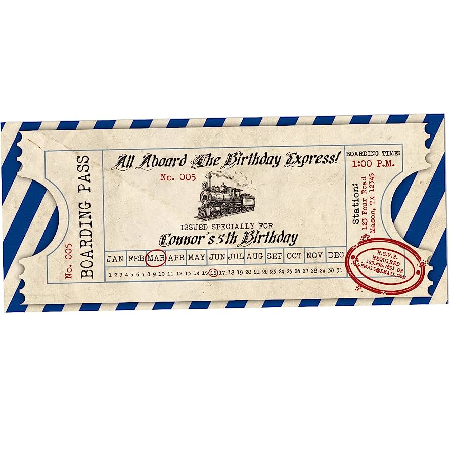 894x894 Vintage Train Boarding Pass