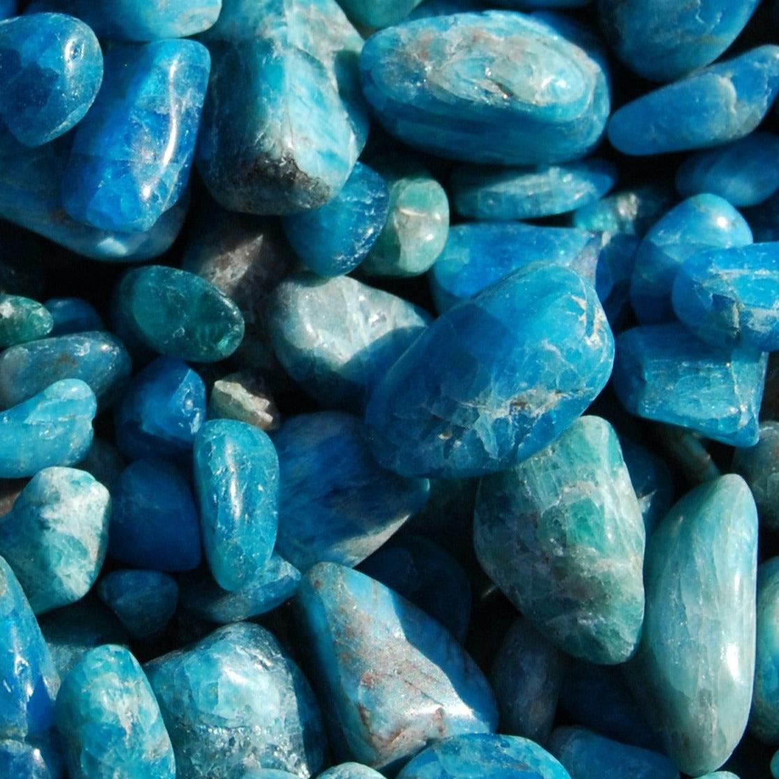 1117x1117 Blue Apatite Crystal Tumbled Stones