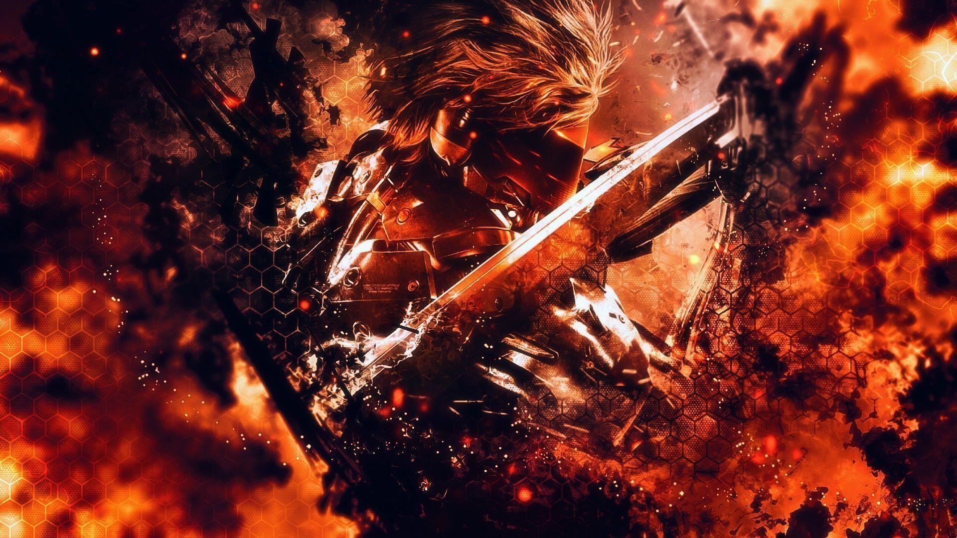 1920x1080 Flames Raiden Metal Gear Rising