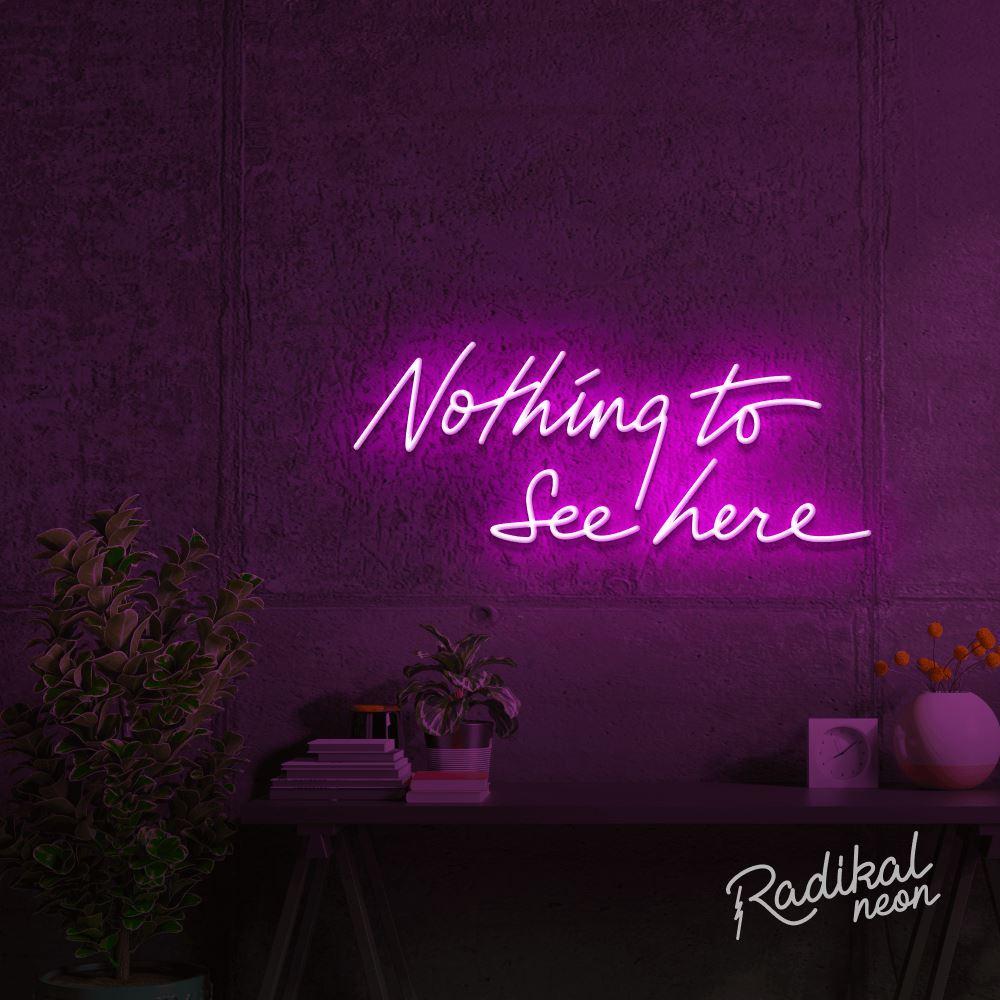 Nothing to See Here Wallpaper 4K Neon sign Dark background 2990
