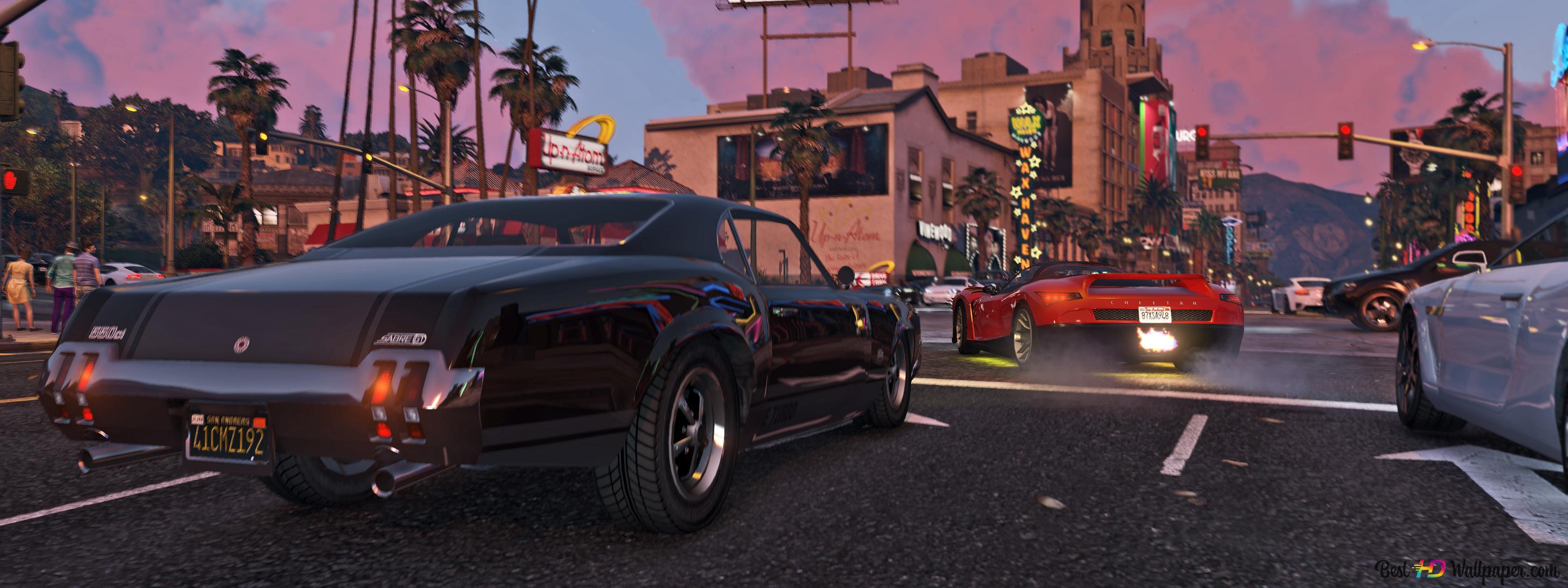 3360x1260 Grand Theft Auto V 4K wallpaper download