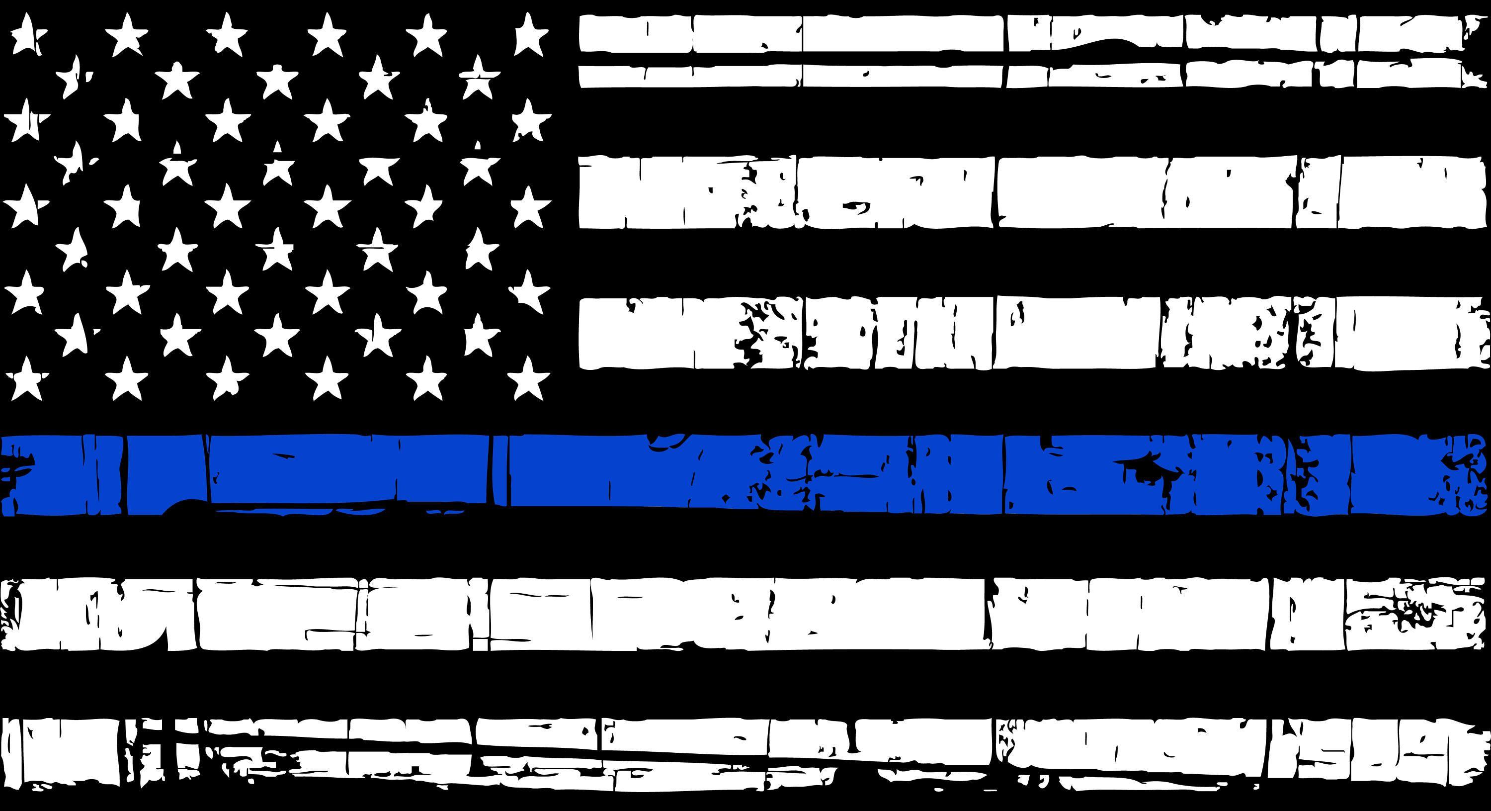 3000x1631 Thin Blue Line Flag Wallpaper
