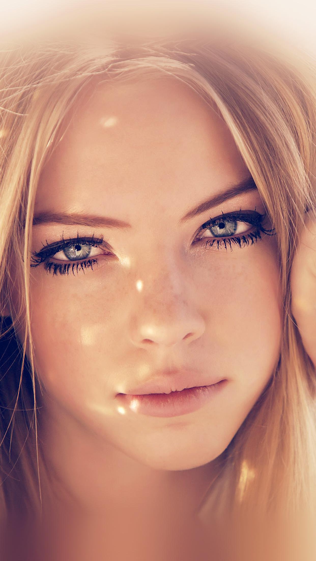 1242x2208 Girl Face Blonde Beauty Red