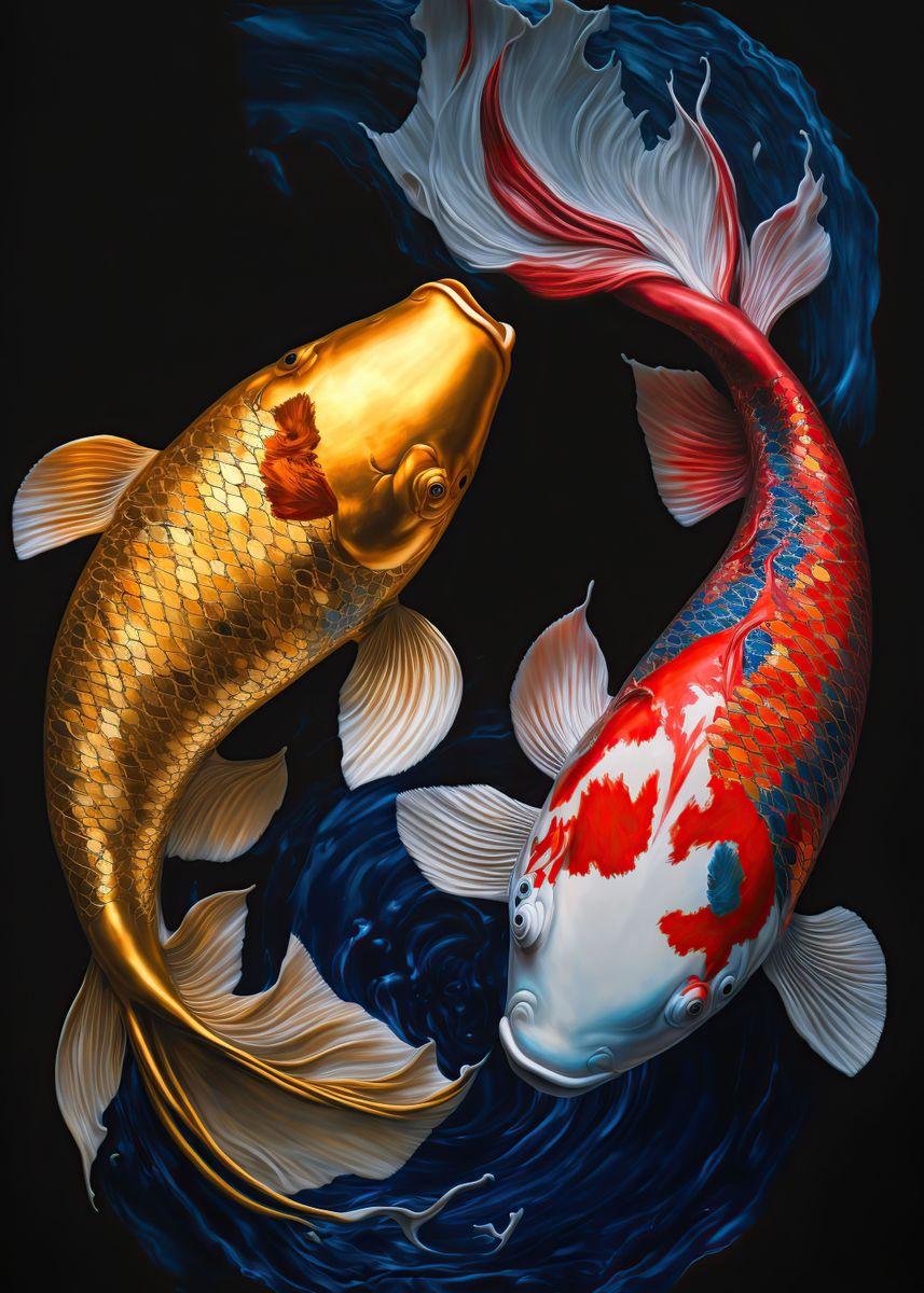 857x1200 koi fish in the lake' Poster