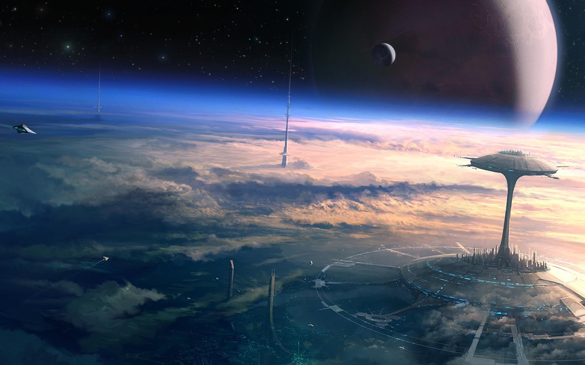 1920x1200 digital art space futuristic planet