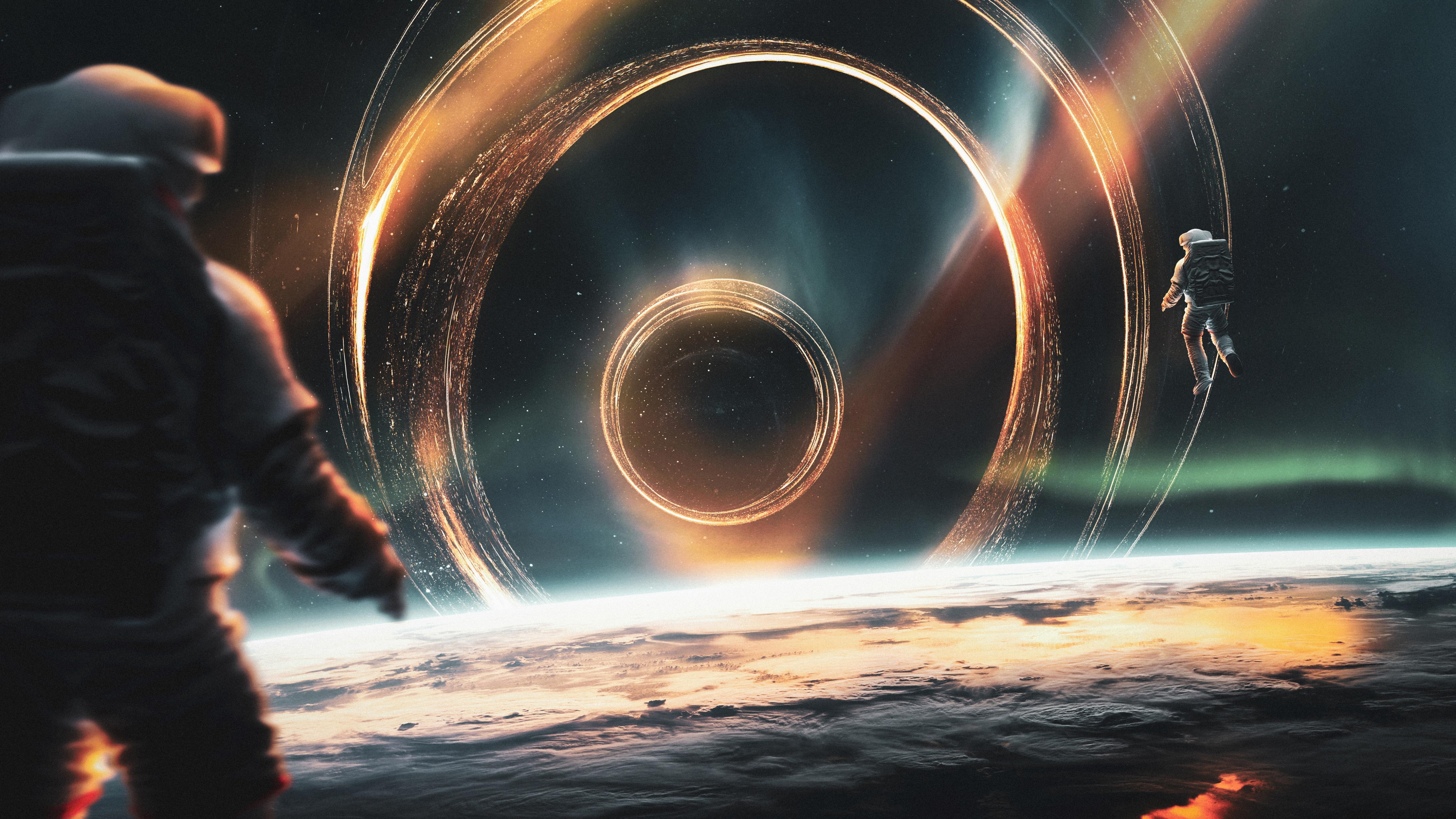 5120x2880 Horizon Wallpaper 4K, Astronaut, Black