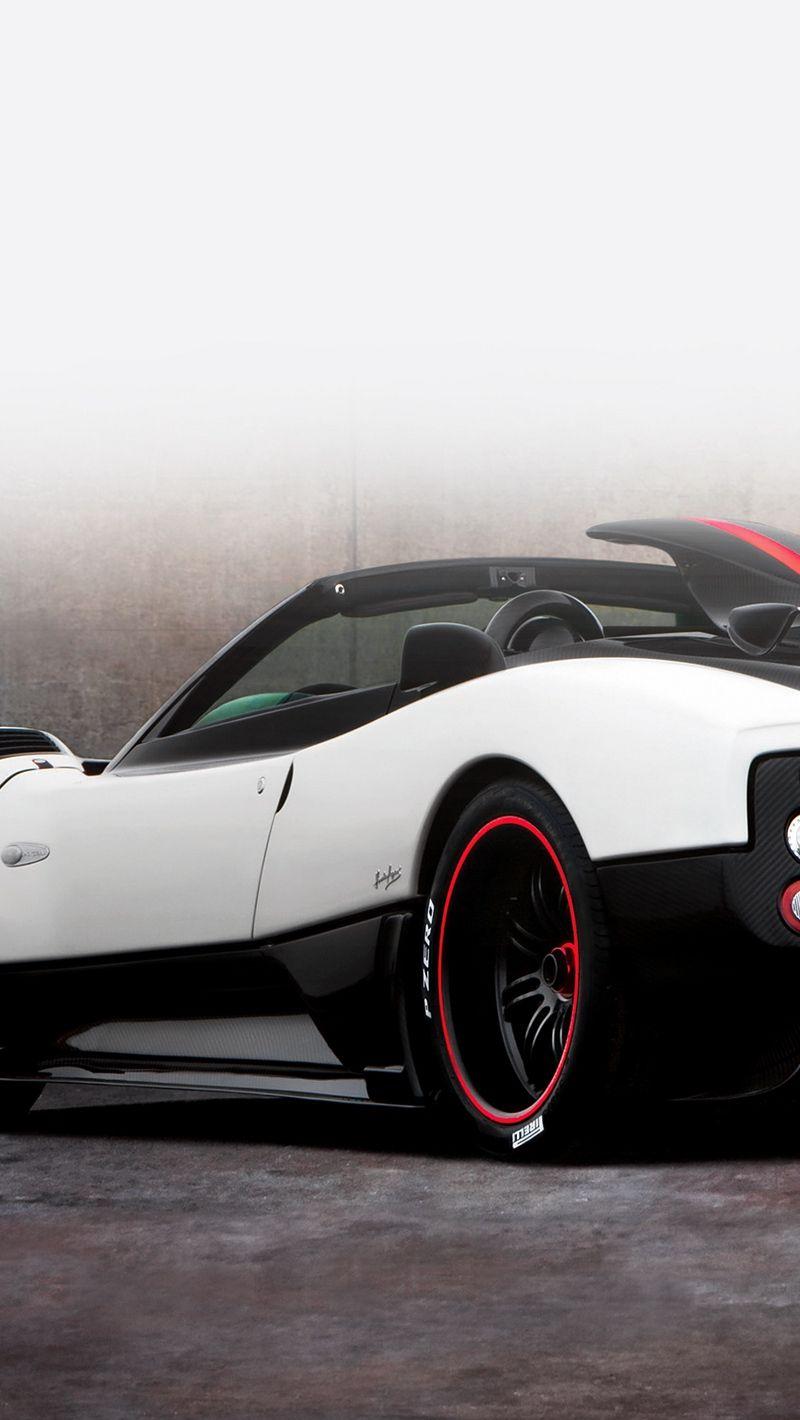 800x1420 Download wallpaper 800x1420 pagani, zonda, cinque, white, roadster