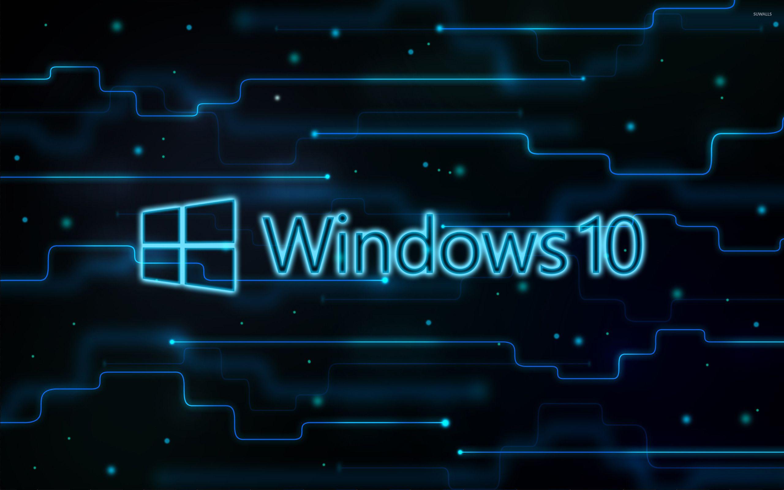 2560x1600 Windows 10 glowing logo on a network wallpaper Computer, windows 1 0