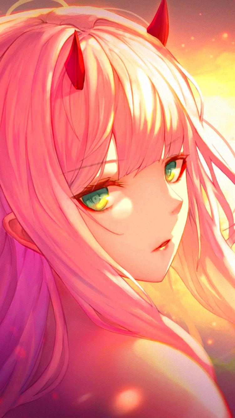 750x1334 FranXX Phone Wallpaper, Zero Two