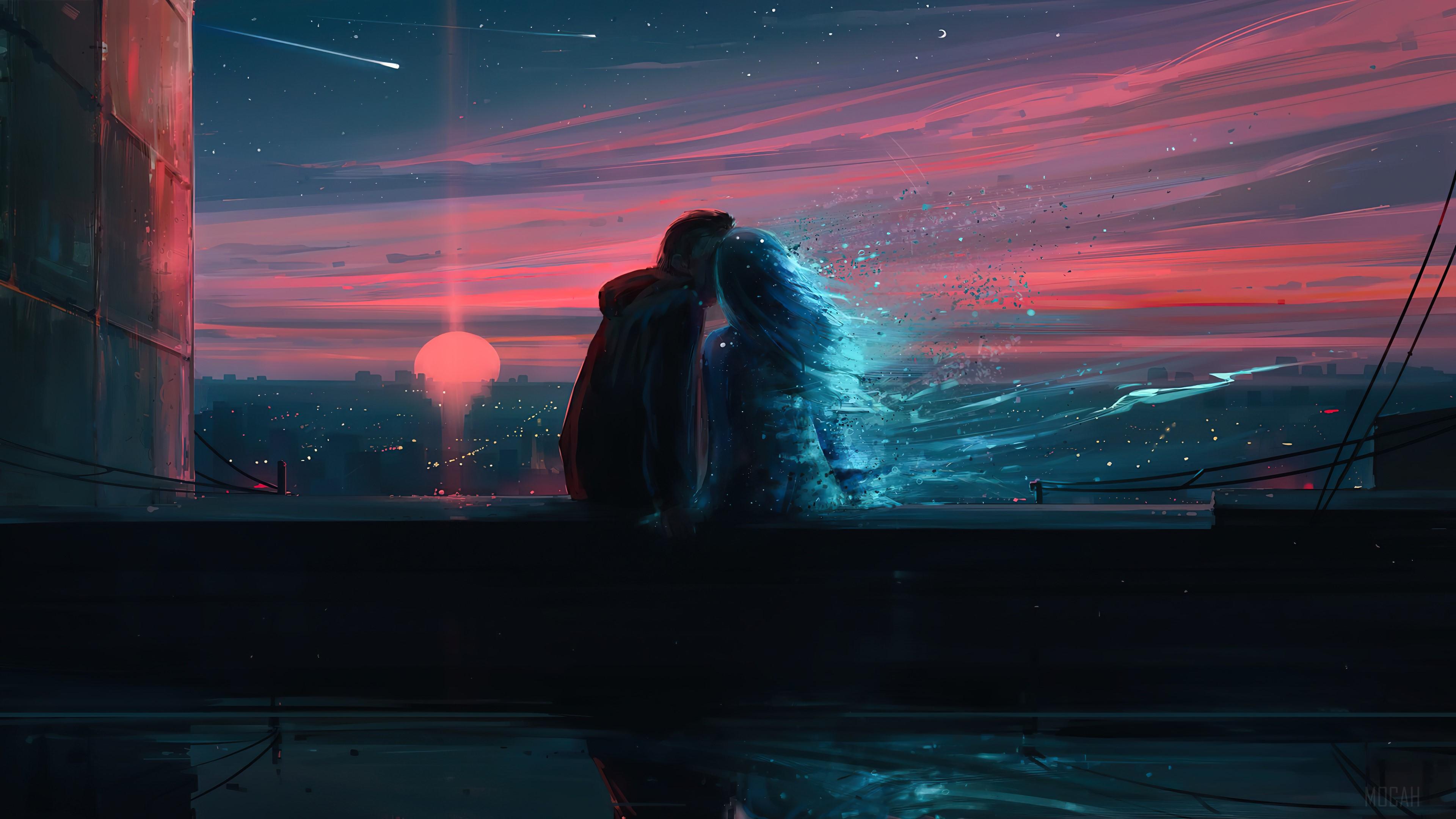 3840x2160 Sweet, Couple, Sunset, Scenery 4k
