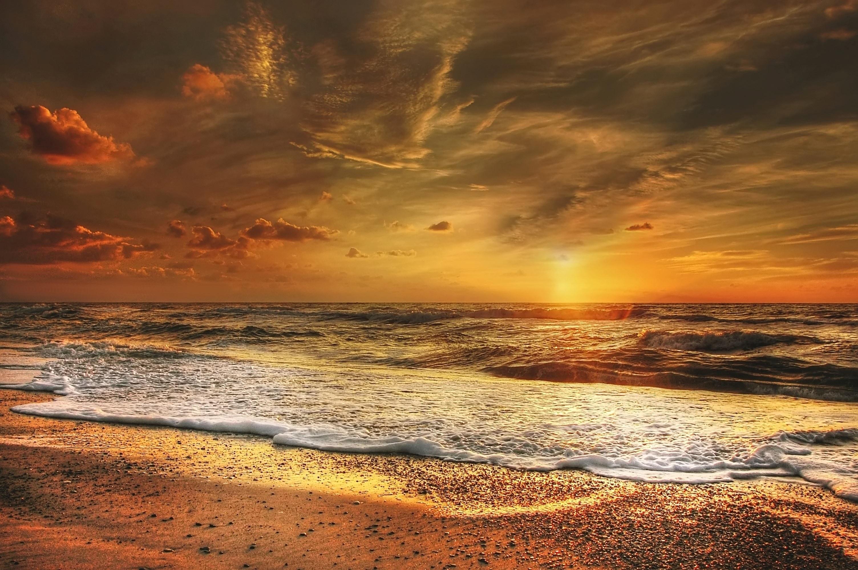 3008x2000 Wallpaper / sunset north sea