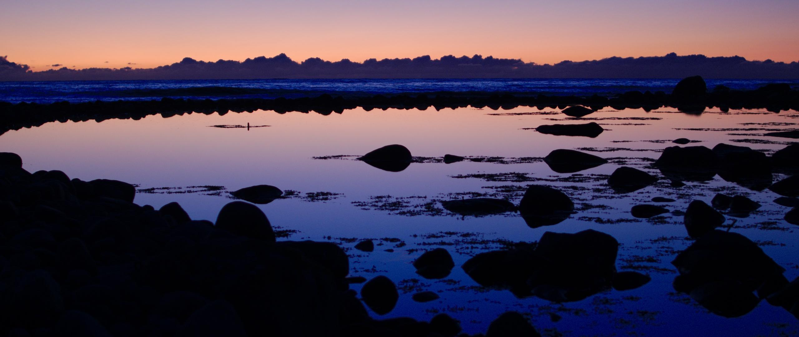 2560x1080 North Sea Wallpaper 4K, Sunset, Dusk
