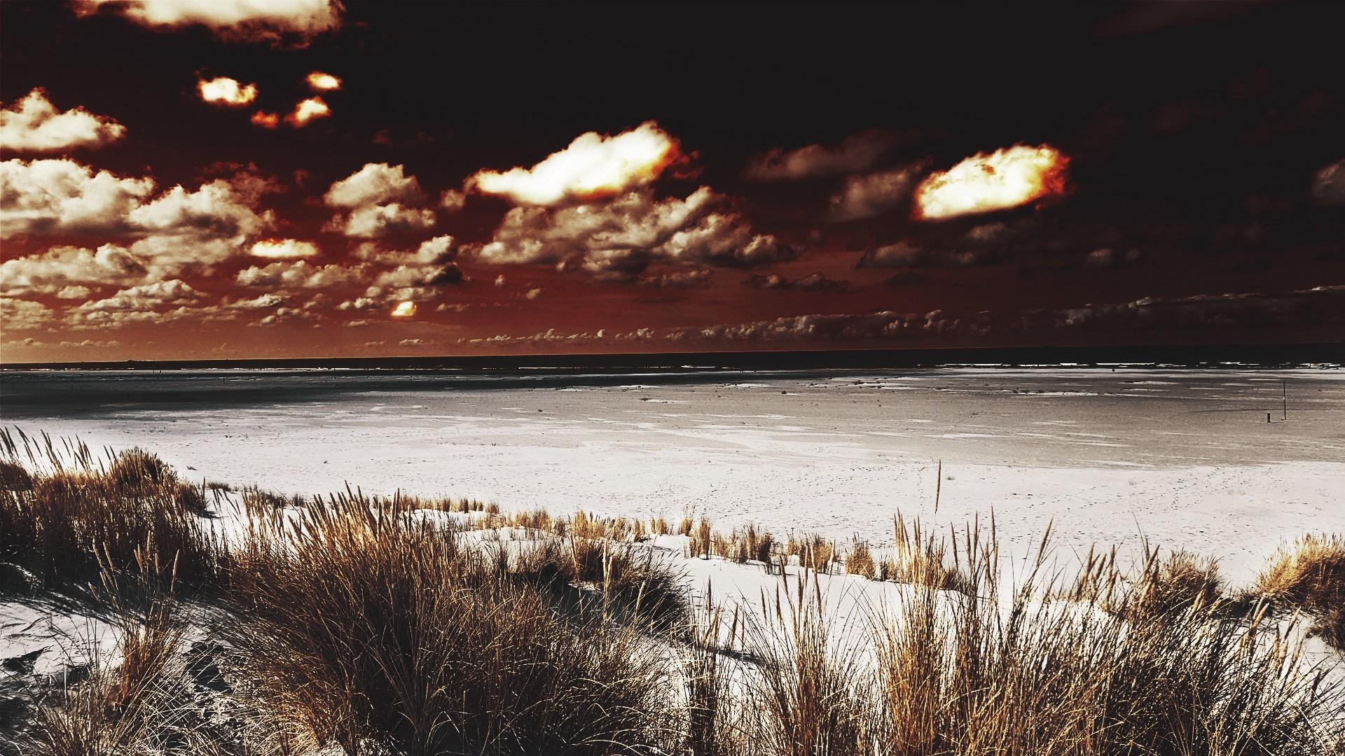 1920x1080 evening, North Sea, water
