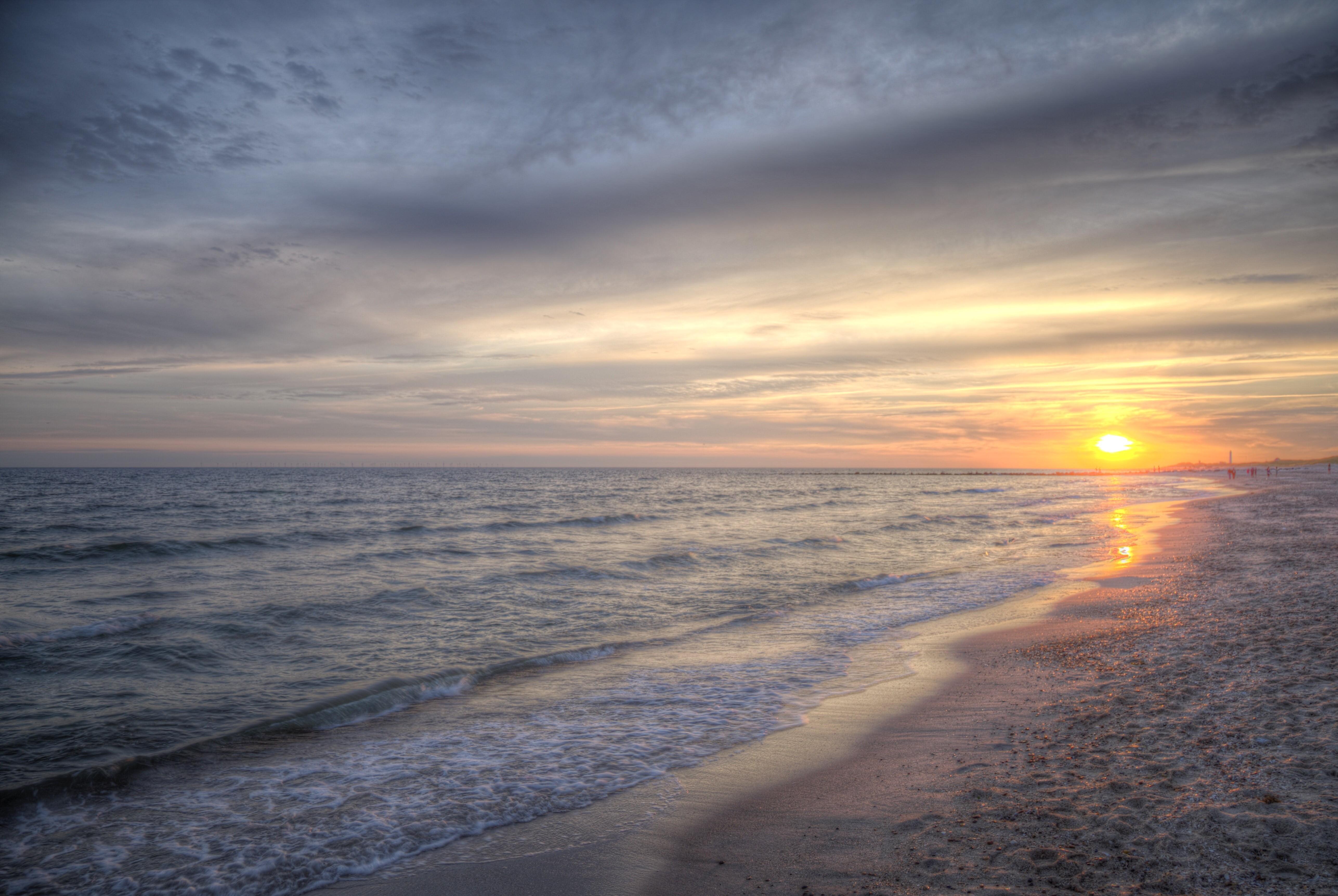 5147x3446 Colours, Ciel, dusk, coastline, Sea