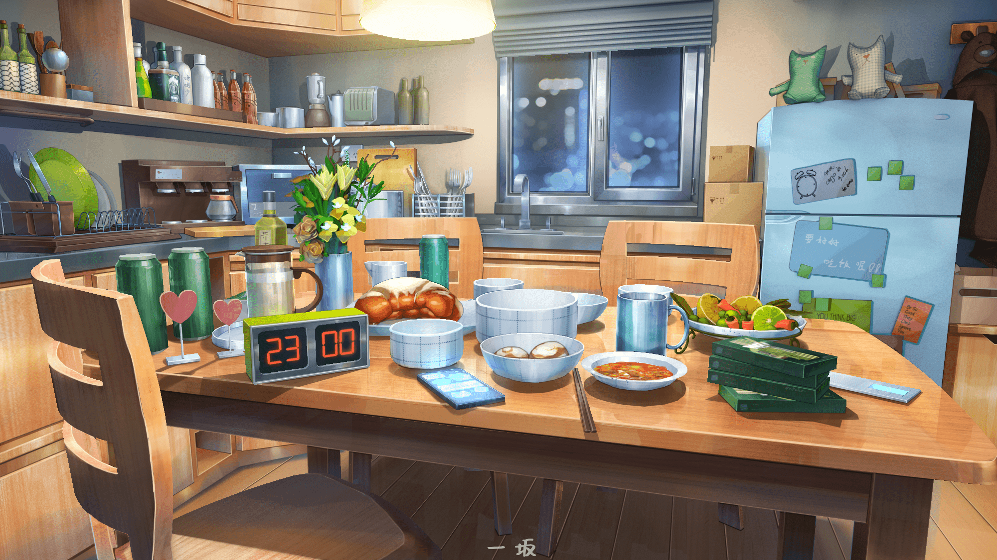 2000x1125 Anime Kitchen HD Wallpaper by 一坂阿宅