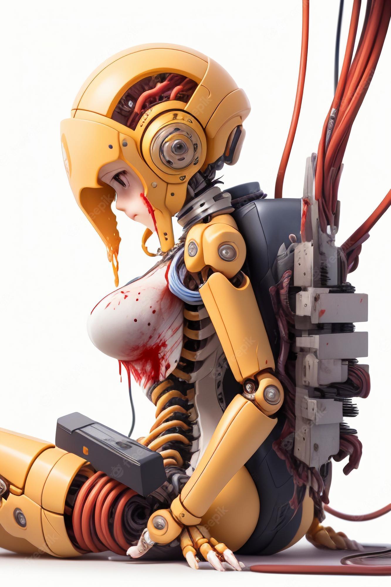 1333x2000 3D robot female warrior hightech