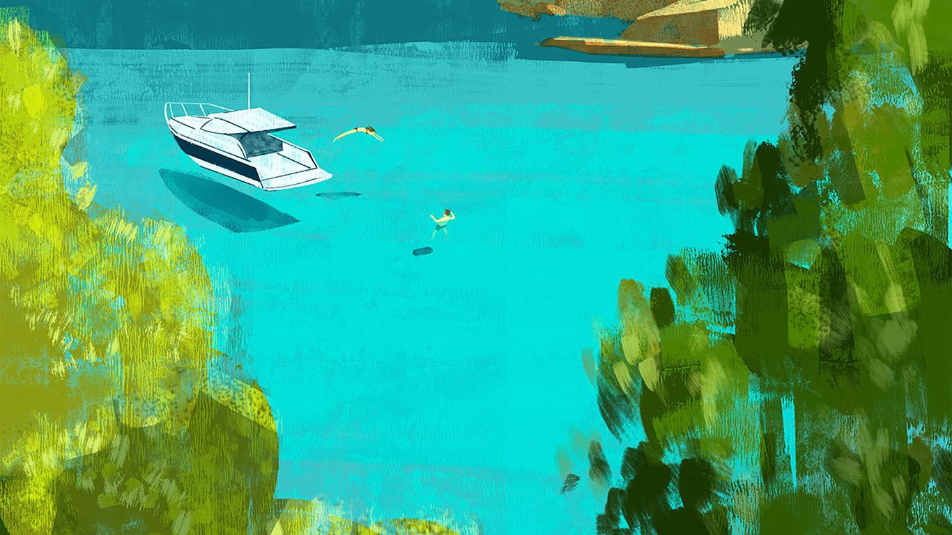 1366x768 Summer Life Blue Paint Art