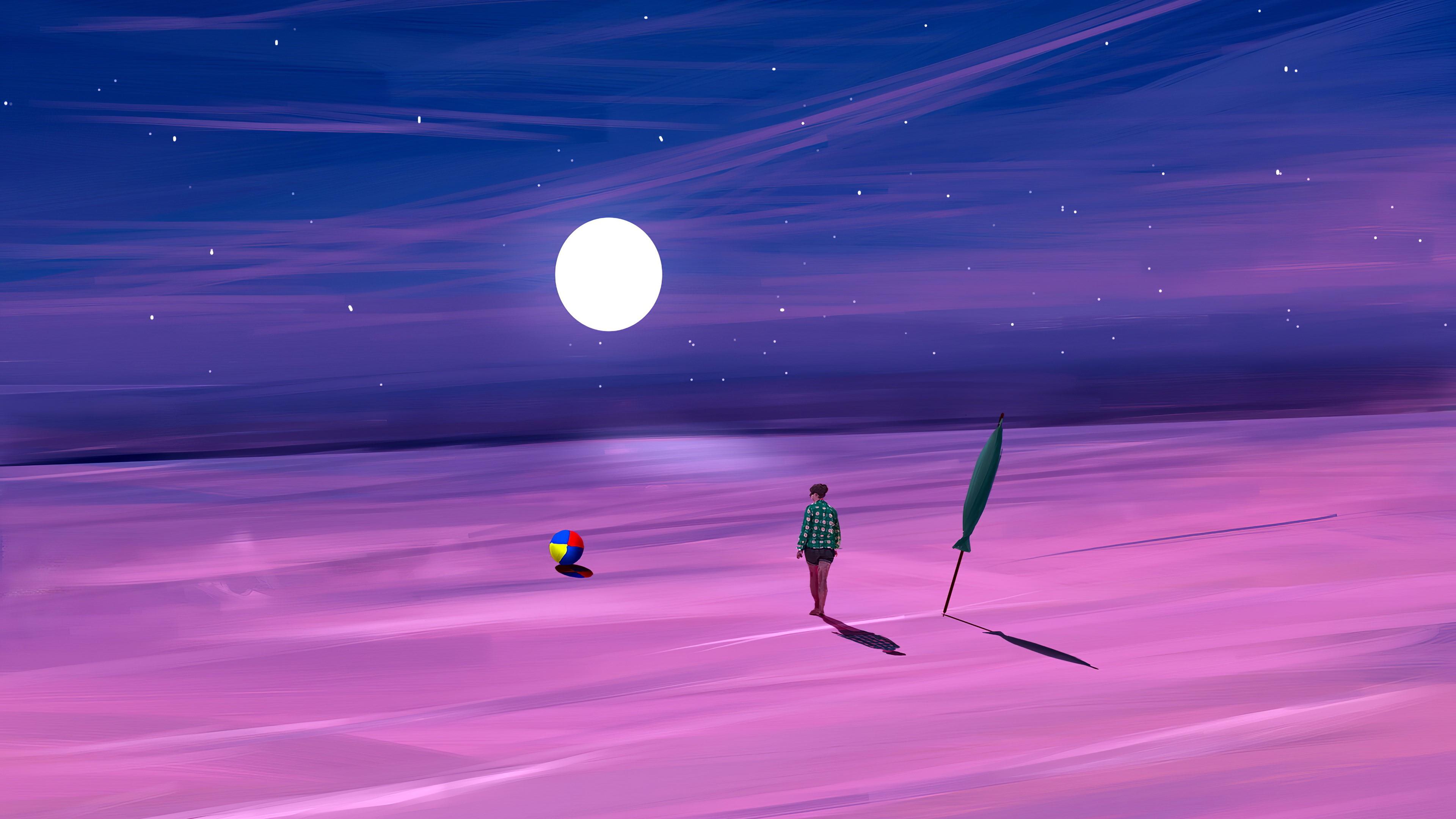 3840x2160 beach, summer, artist, artwork, digital