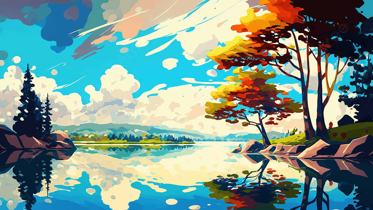 1200x675 Summer Landscape Plant Oil Painting