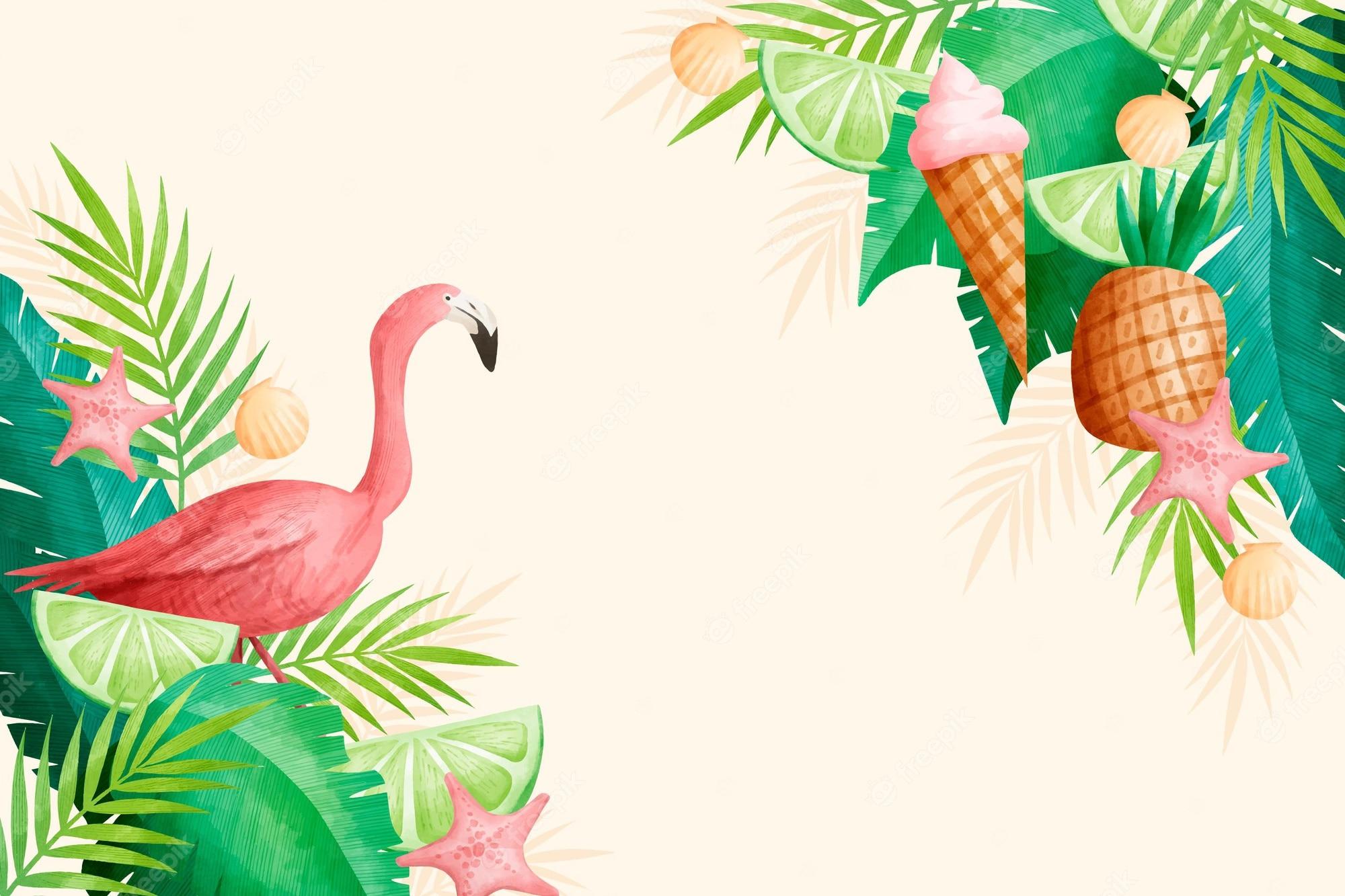 2000x1333 Watercolor summer wallpaper concept