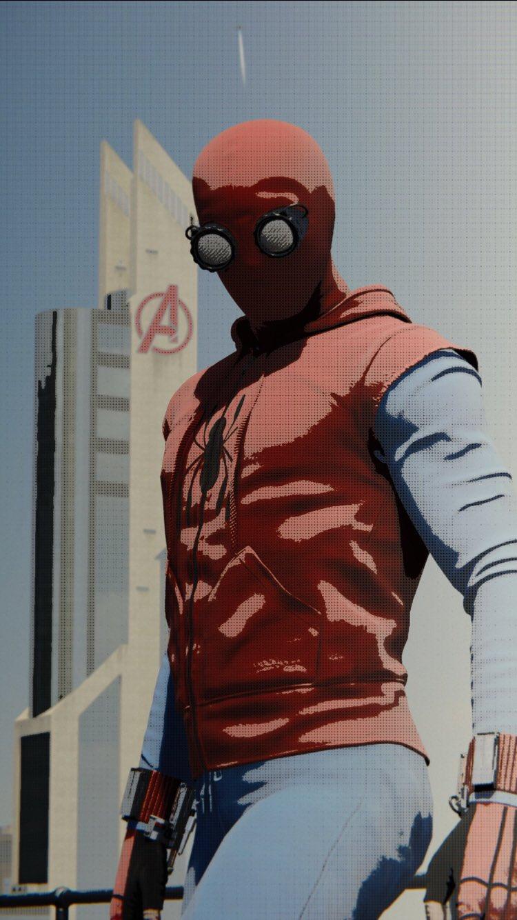 750x1334 Wall Spider On X: MCU Spider Man Wallpaper I Came Across This Spot And Thought It'd Be Good For Picture Of The MCU Spider Man Suits. What Do You Think Of The MCU Spider Man Suits?