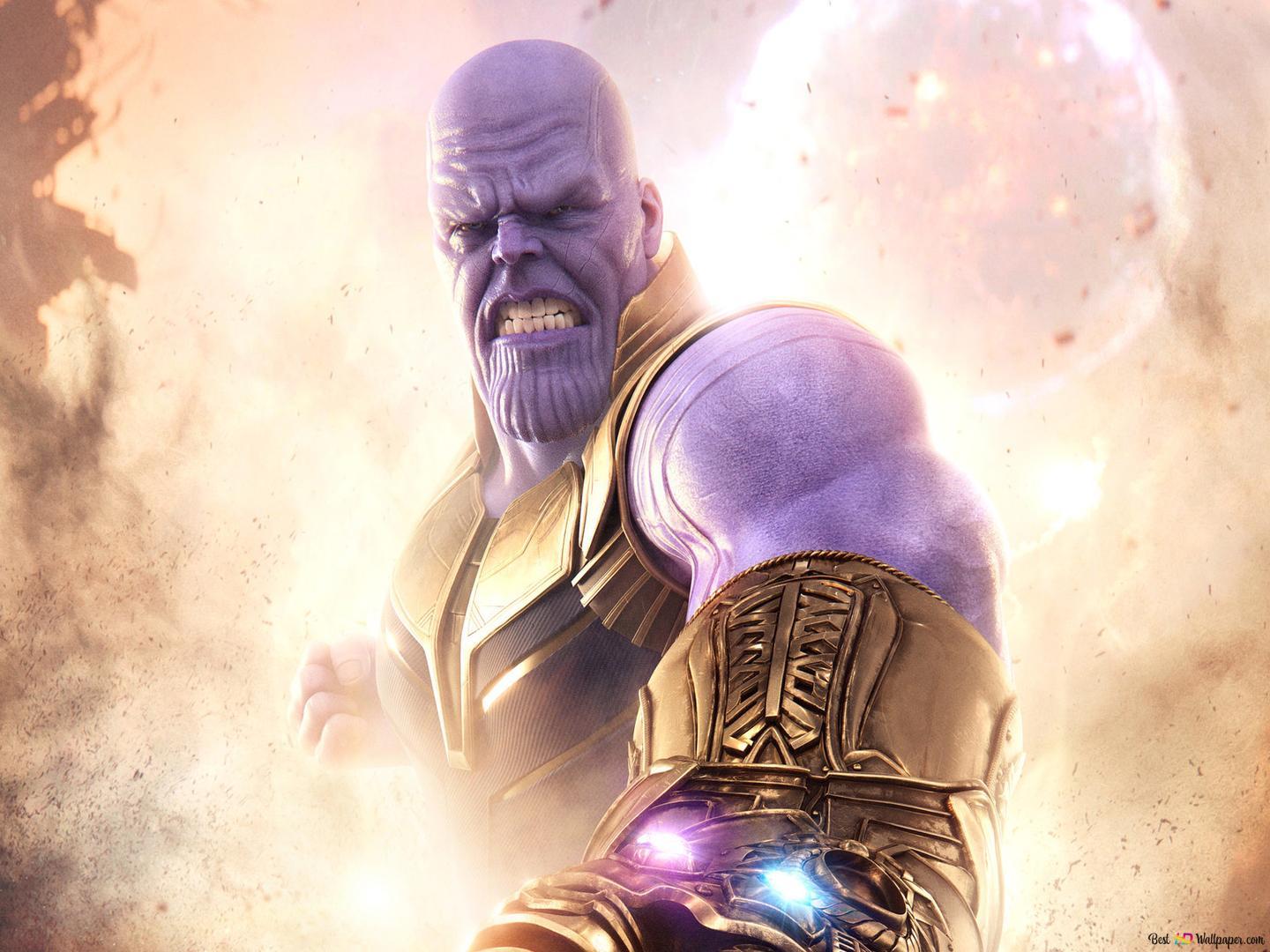 1440x1080 Thanos Is Throwing Moon On Iron Man