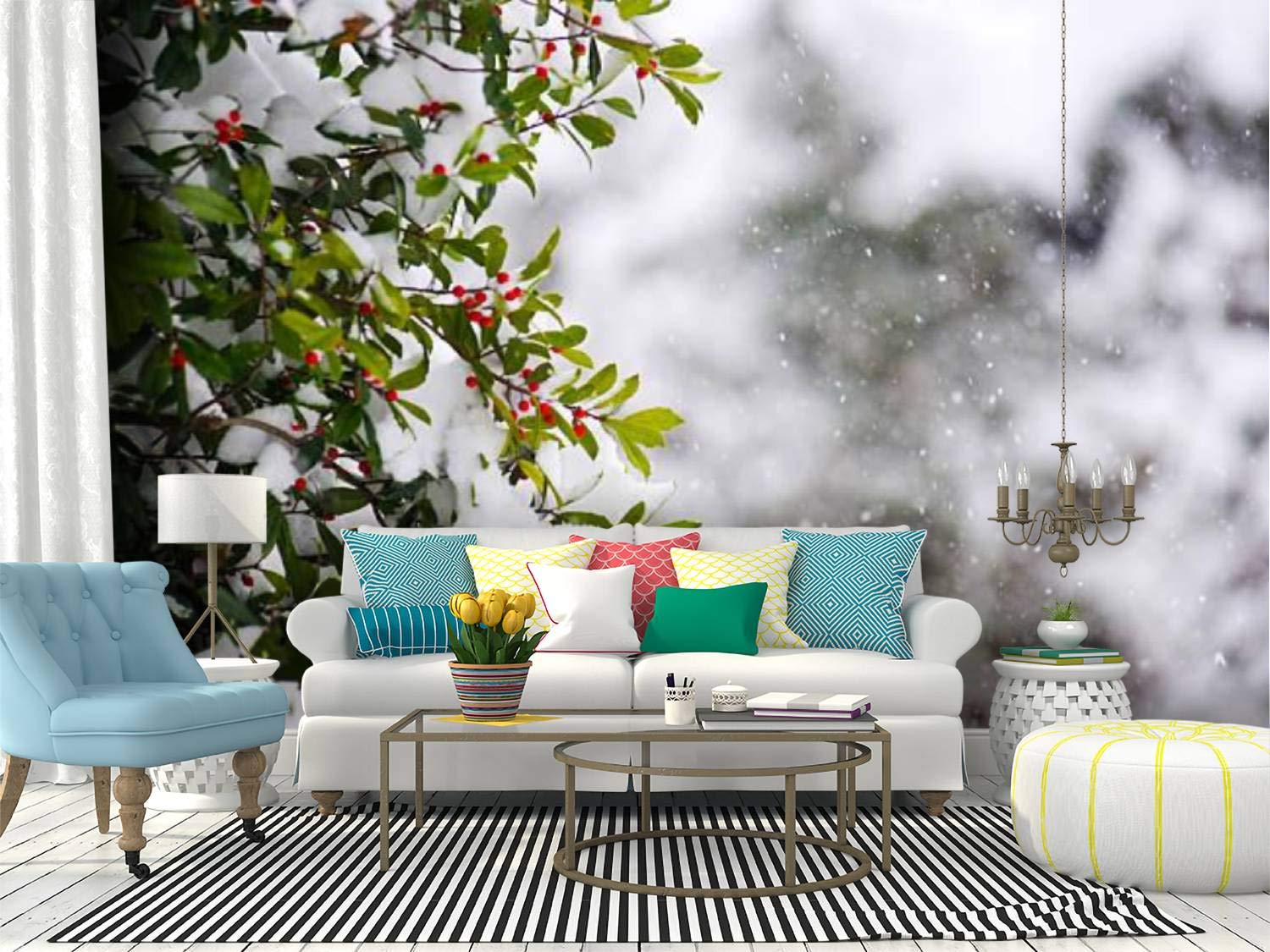 1500x1125 Self Adhesive Wallpaper Roll Paper snow